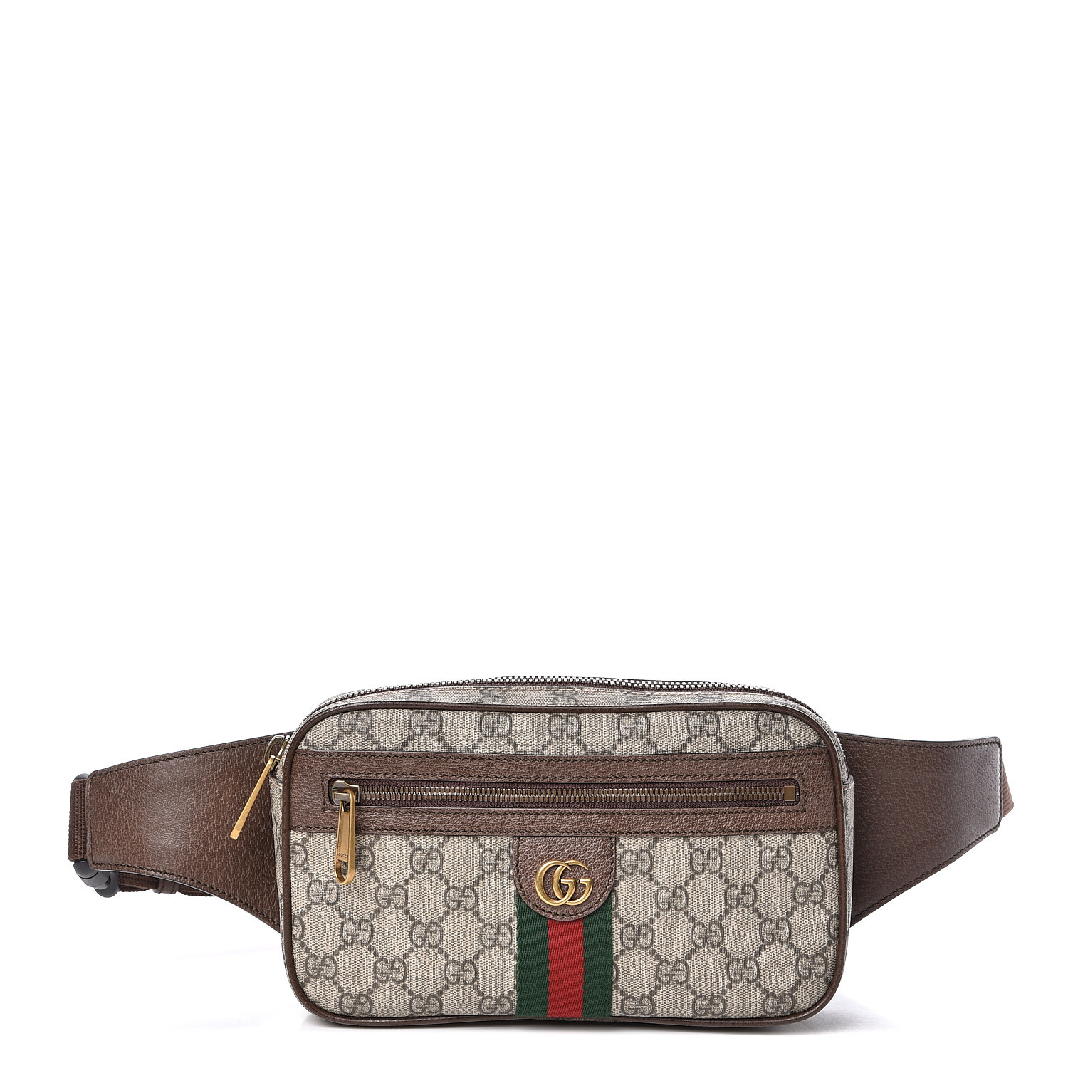 GUCCI GG Supreme Monogram Medium Ophidia Belt Bag Dark Brown 497816