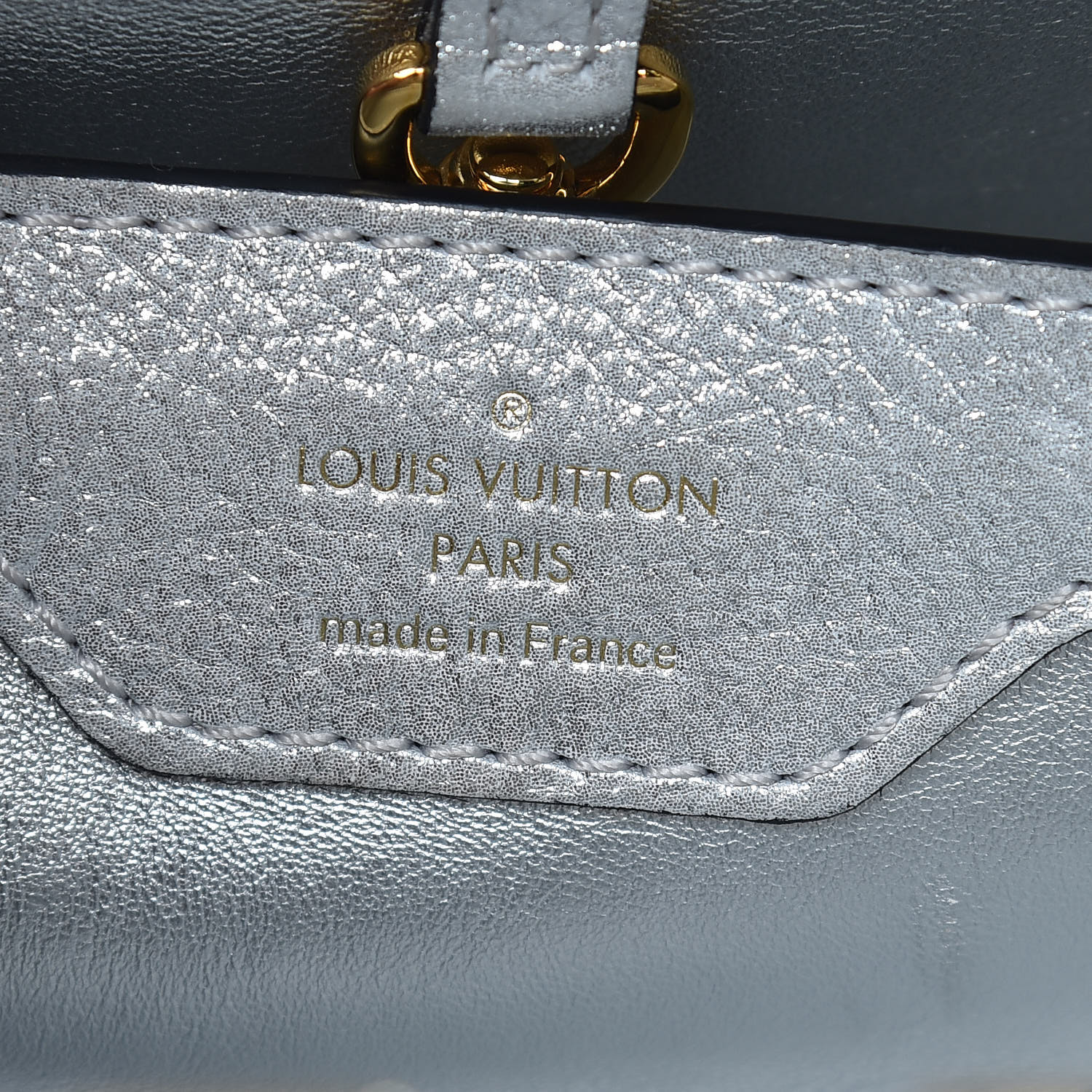 LOUIS VUITTON Metallic Taurillon Capucines BB Silver 398643