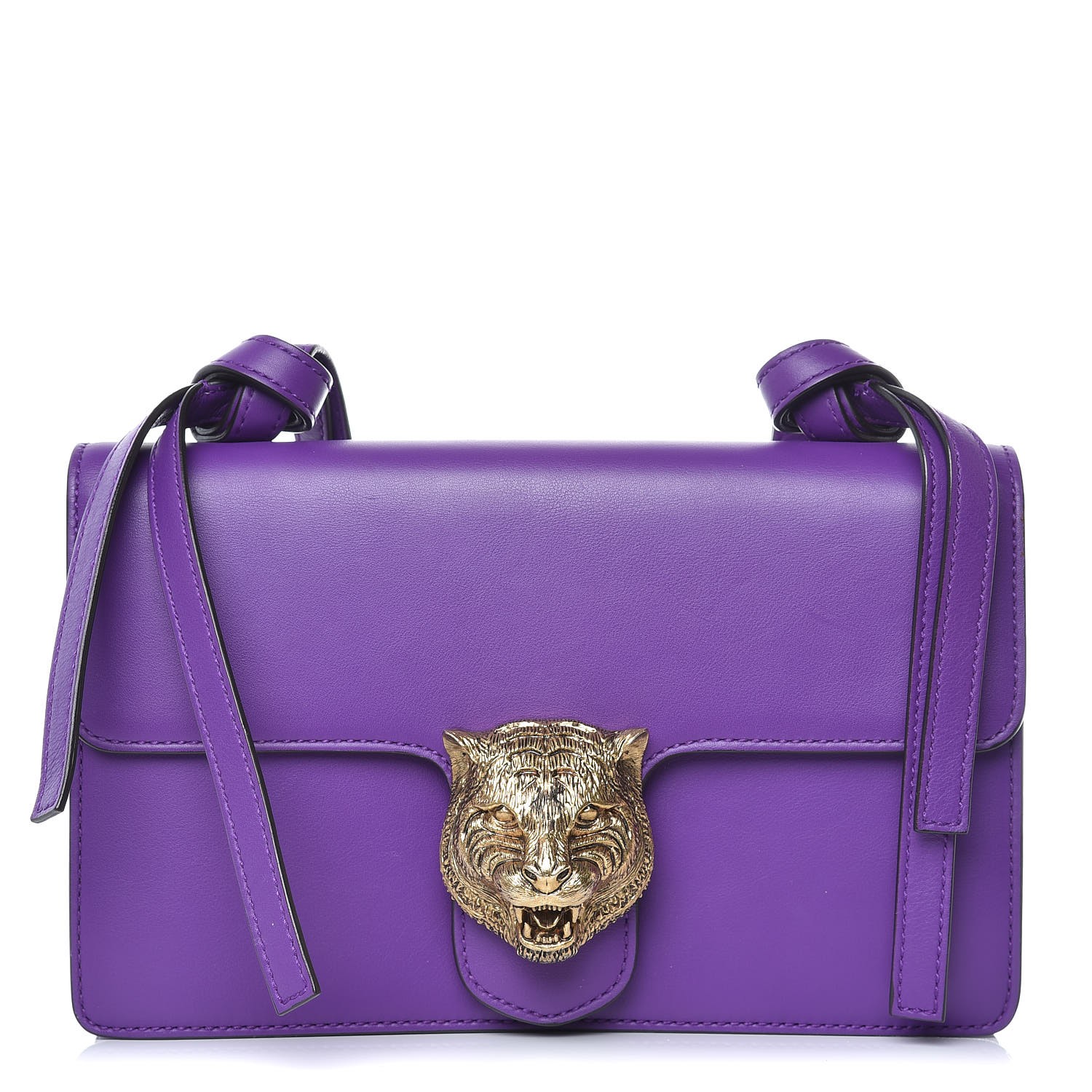 Gucci Calfskin Animalier Shoulder Bag Purple 350299