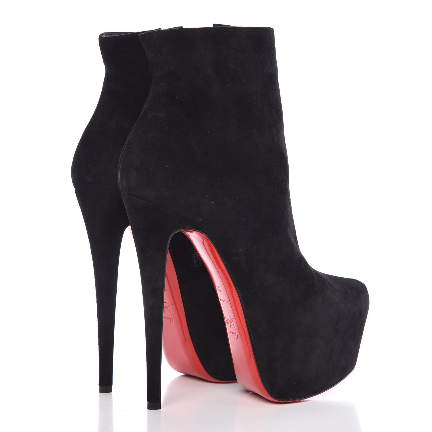 CHRISTIAN LOUBOUTIN Veau Velours Daf Booty 160 Platform Ankle Boots 38 ...