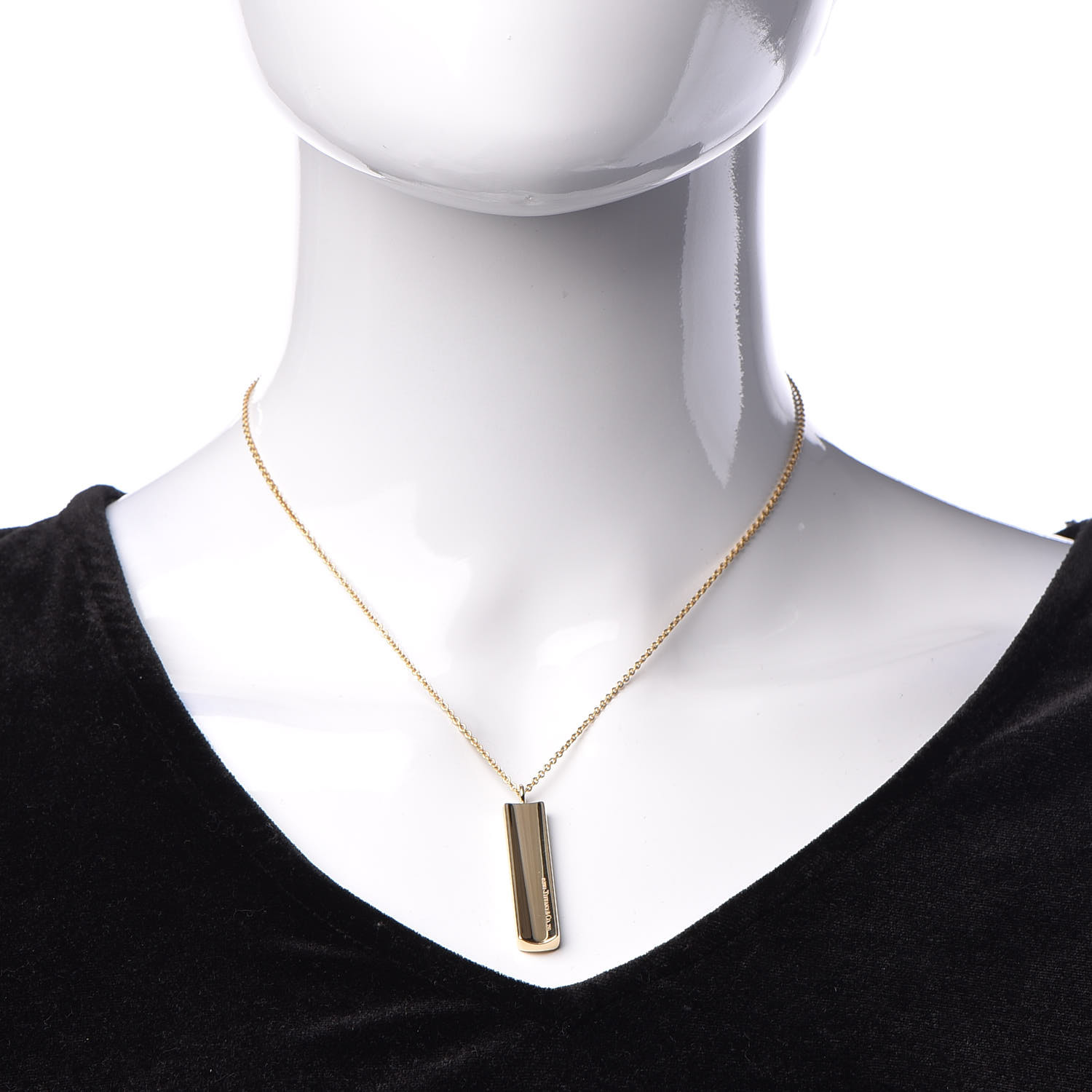 Tiffany 18k Yellow Gold 1837 Bar Pendant Necklace 366393 Fashionphile