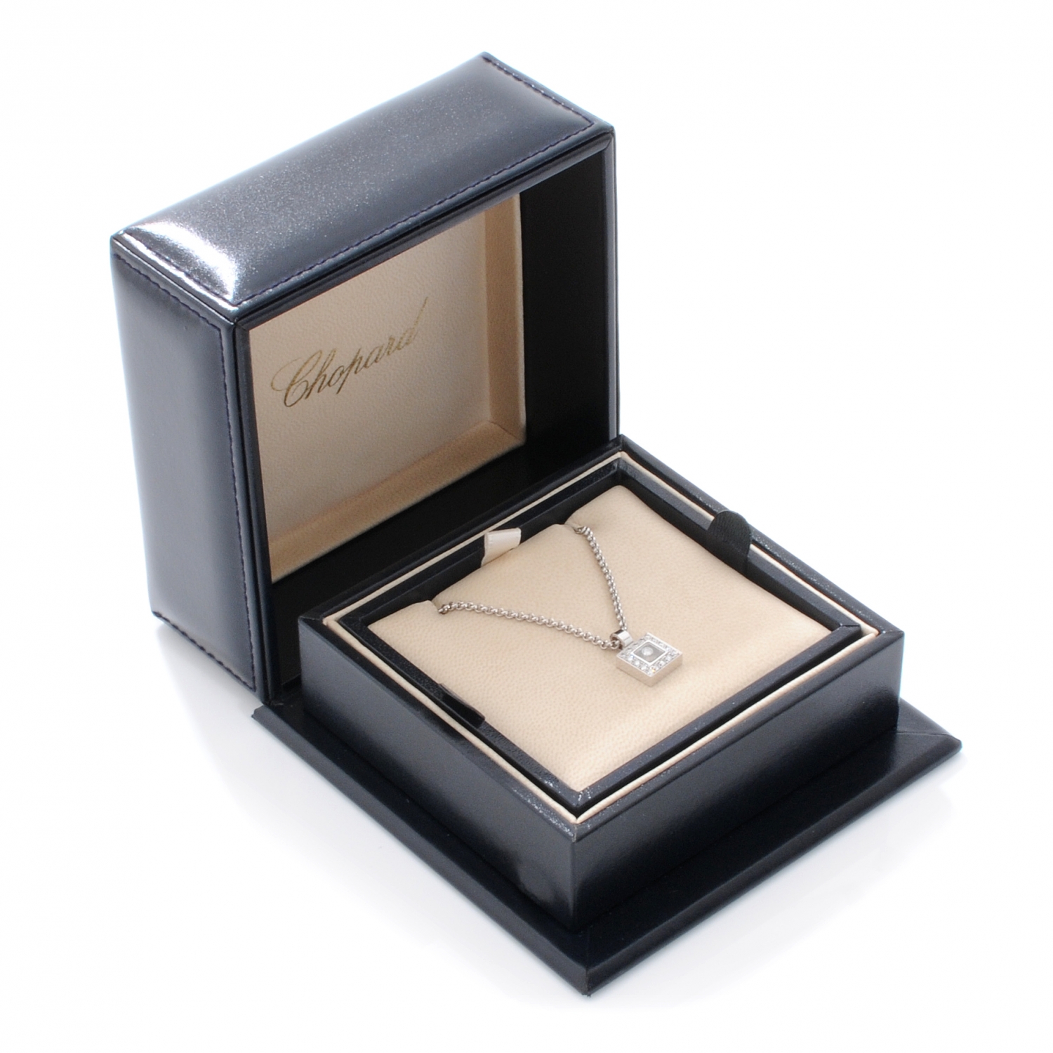 CHOPARD 18k Happy Diamonds Icons Square Necklace 40520