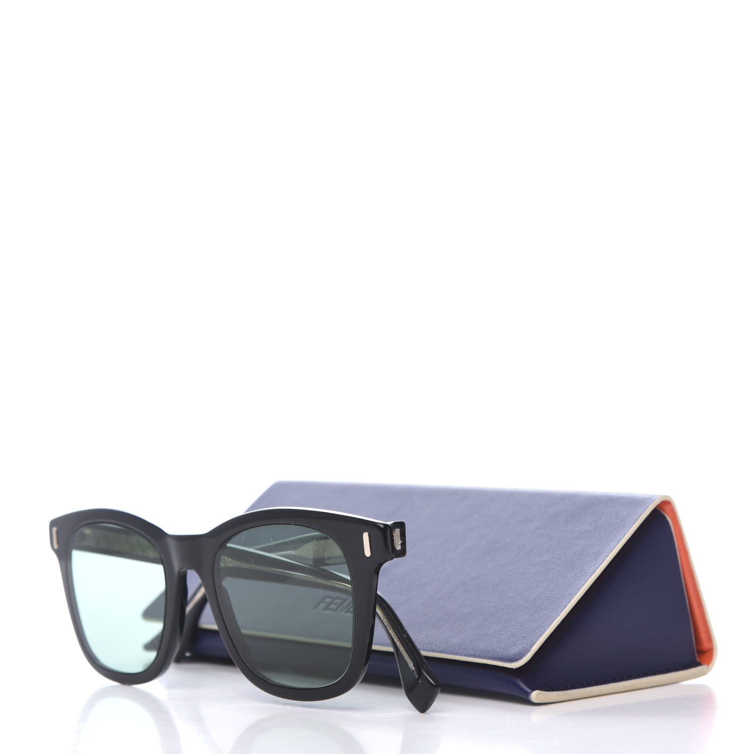 FENDI Acetate Rectangular FF M0040/S Sunglasses Black 618371 | FASHIONPHILE