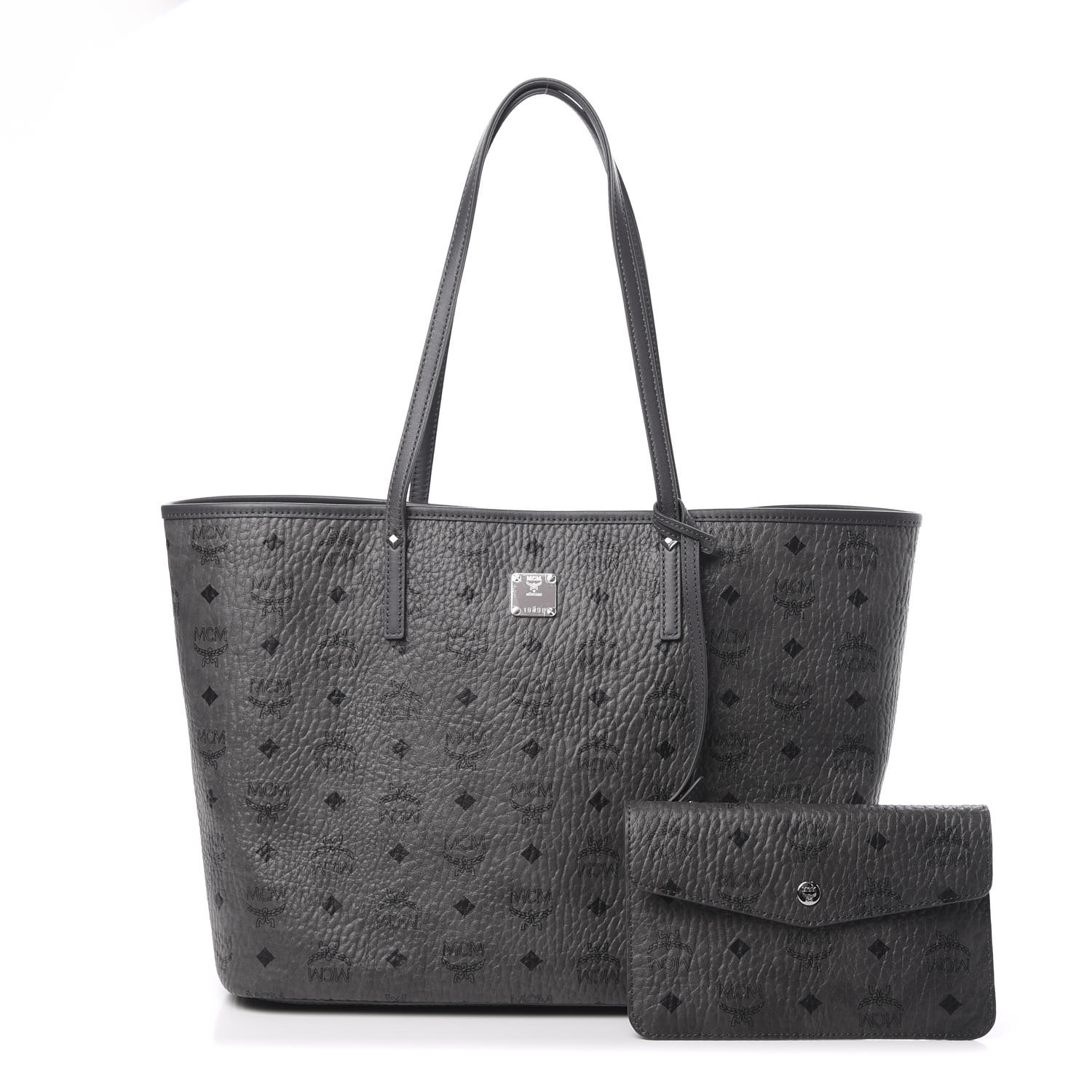 grey mcm tote