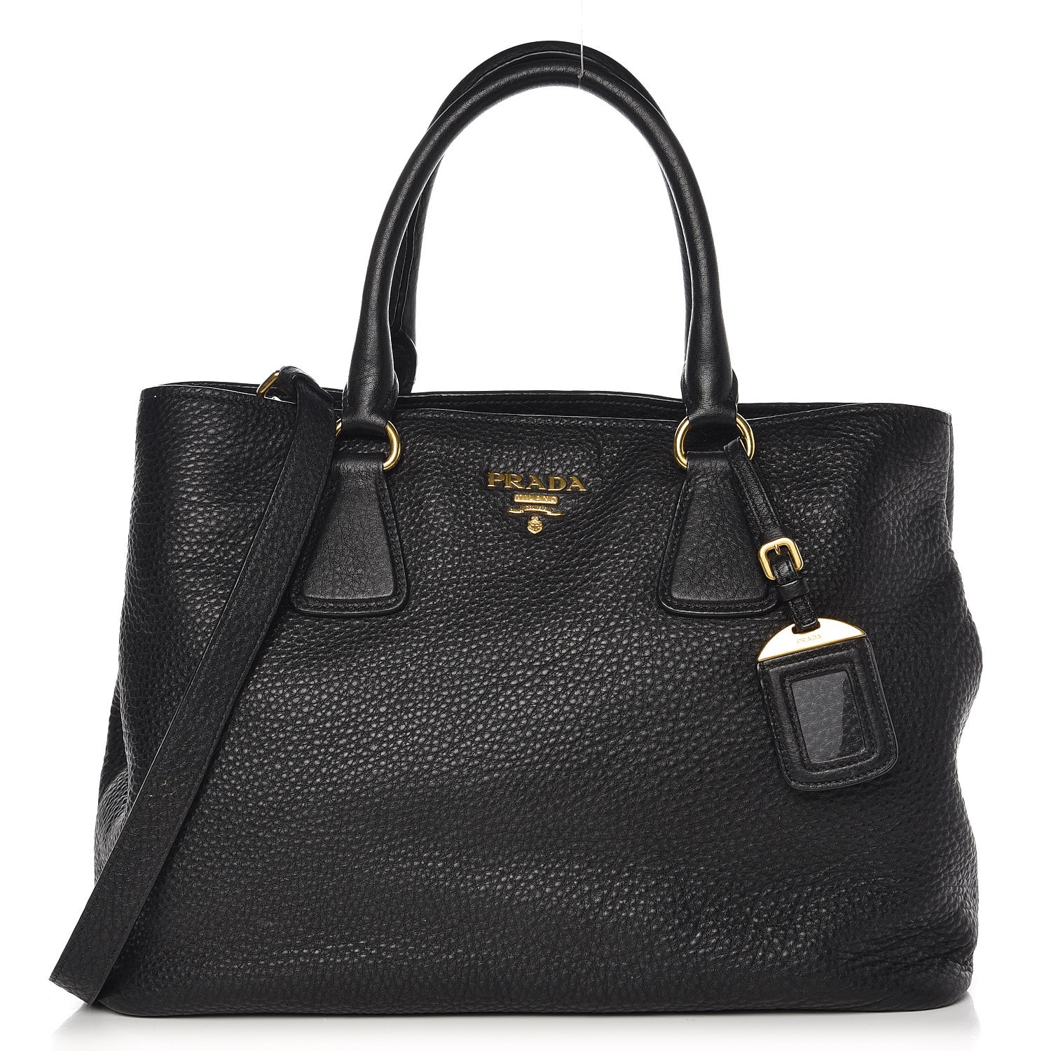 PRADA Vitello Daino Tote Nero Black 264639