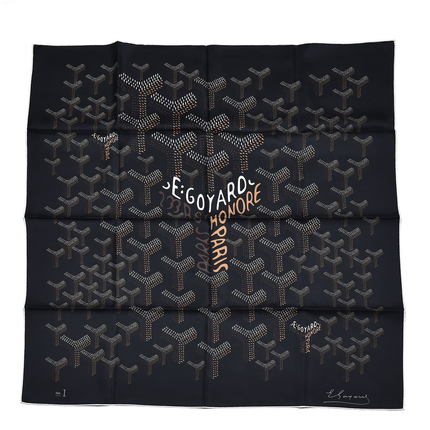 GOYARD Silk Goyardine Scarf Black 