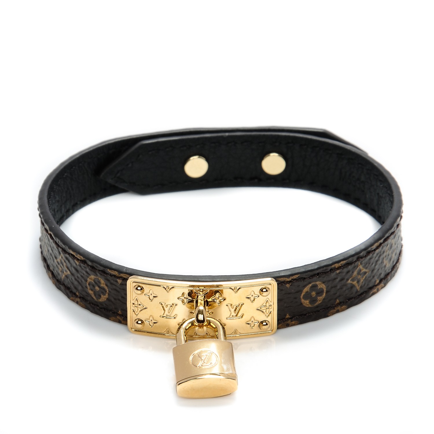 LOUIS VUITTON Monogram Lock Me Bracelet 19 198658