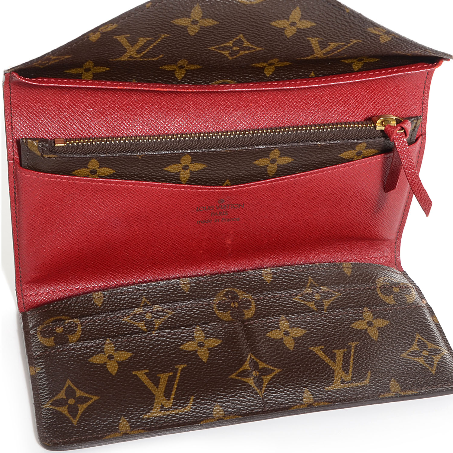 LOUIS VUITTON Monogram Josephine Wallet Red 80168