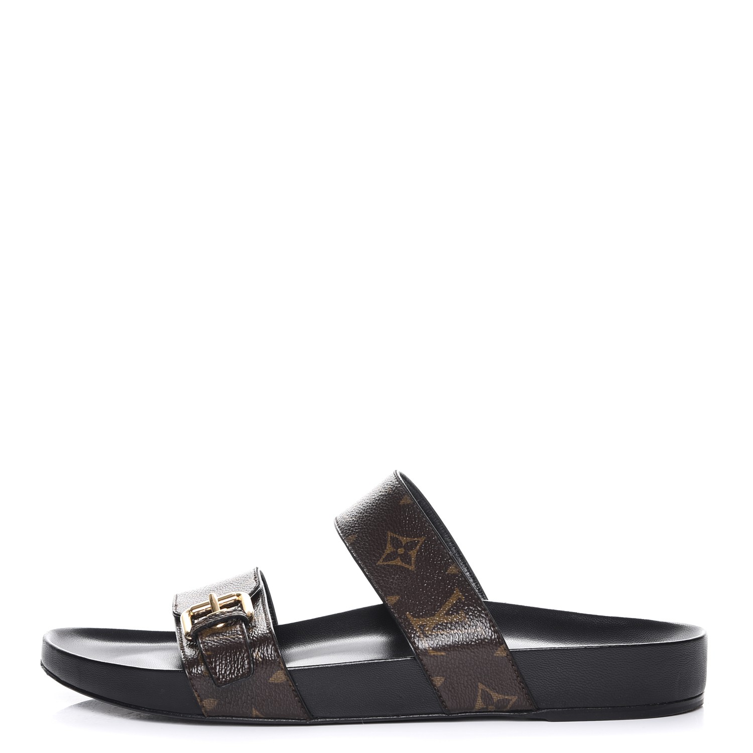 LOUIS VUITTON Monogram Bom Dia Mule Sandals 42 Black 228266