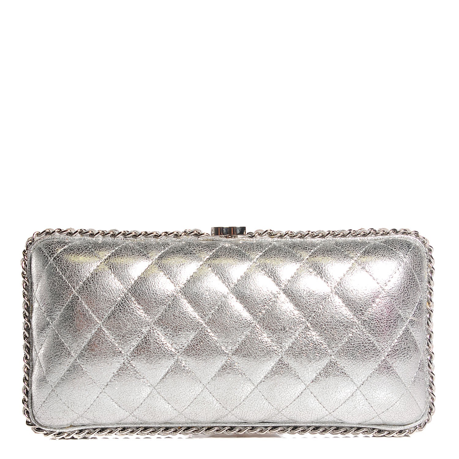 chanel silver clutch