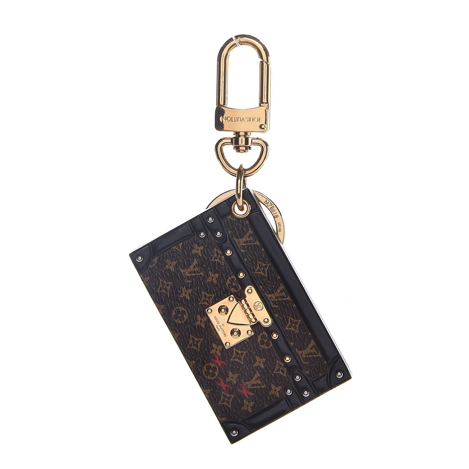 LOUIS VUITTON Petite Malle Bag Charm Key Holder Brown 307749