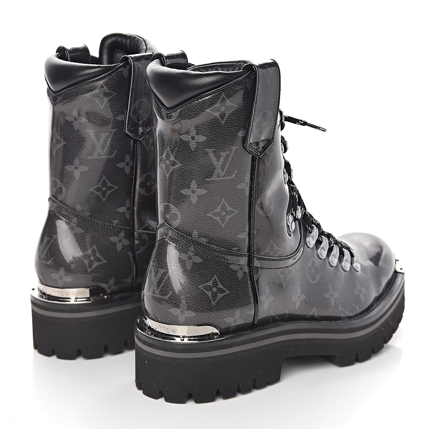 monogram buckle cleat ankle boots