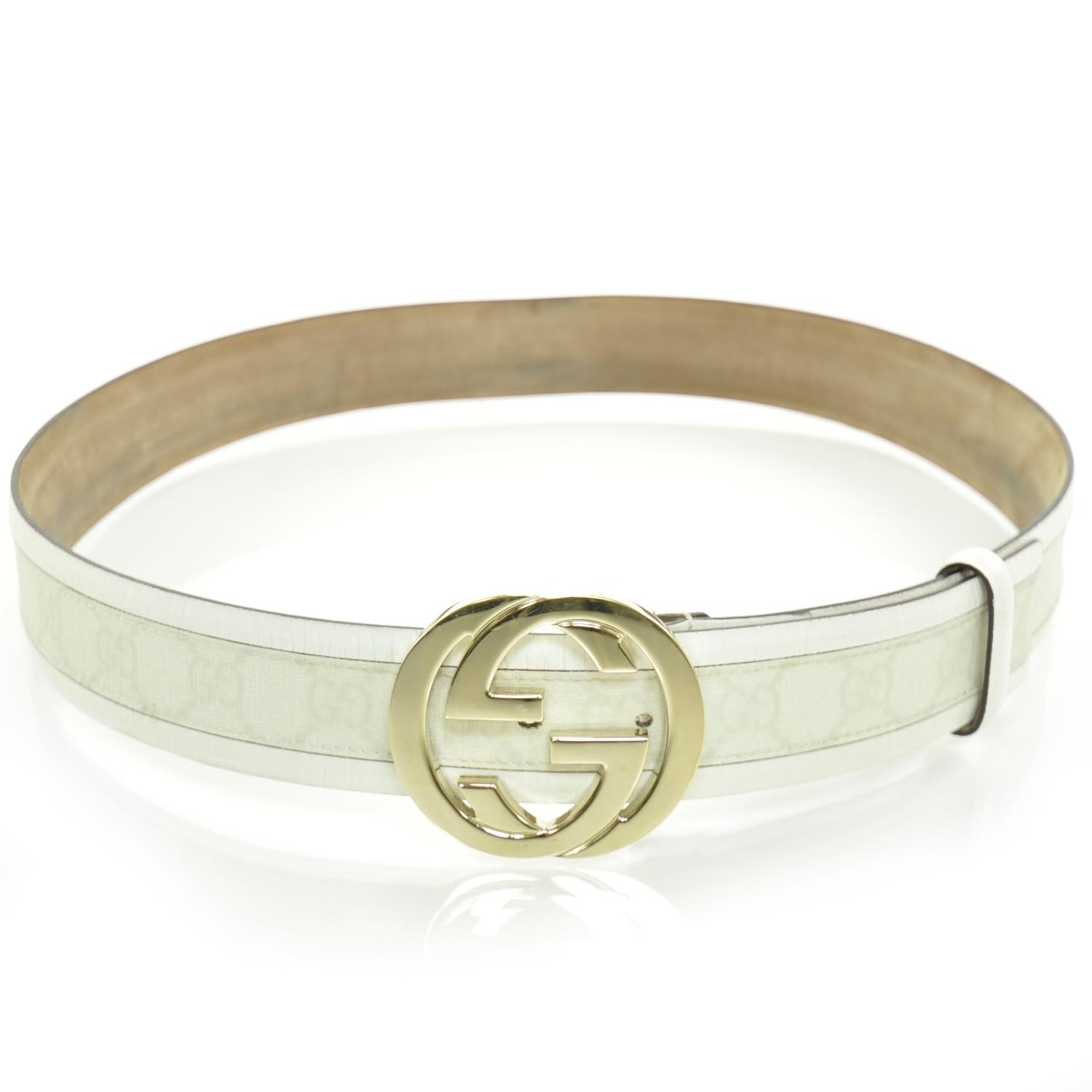 GUCCI Guccissima GG Belt 90 36 White 25752 GUCCI Guccissima GG Belt 90 36 White 25752