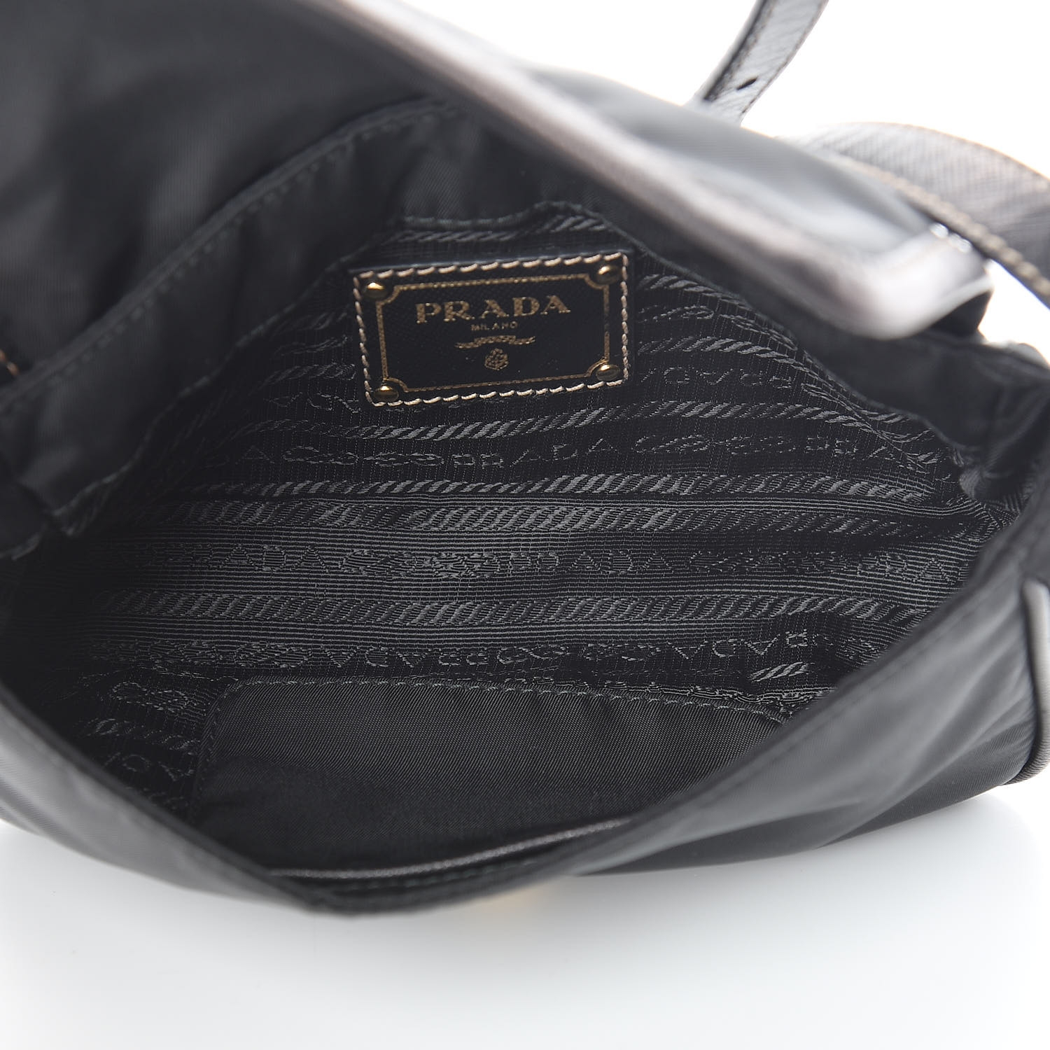 PRADA Tessuto Nylon Saffiano Small Crossbody Bag Black 528890