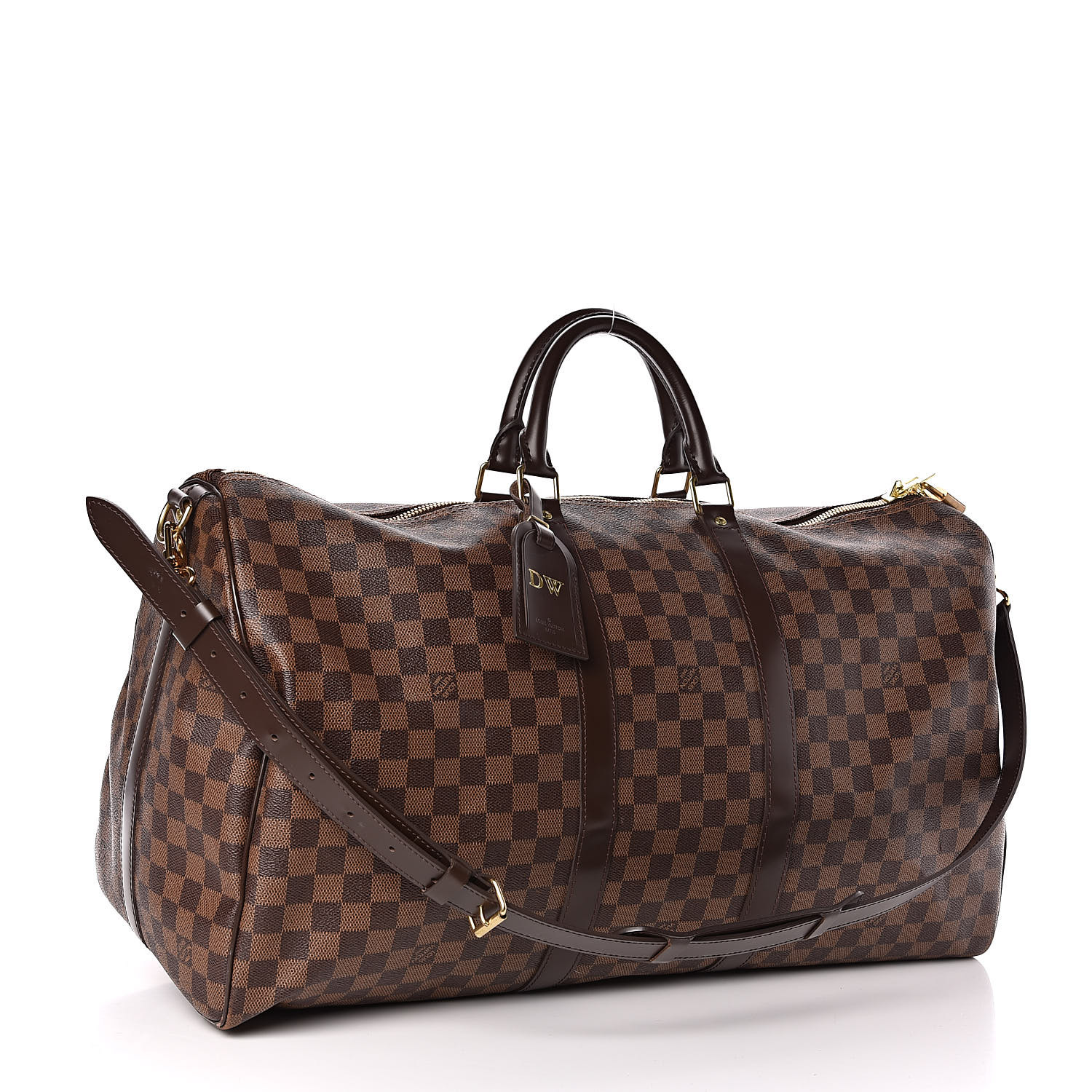 LOUIS VUITTON Damier Ebene Keepall Bandouliere 55 501647