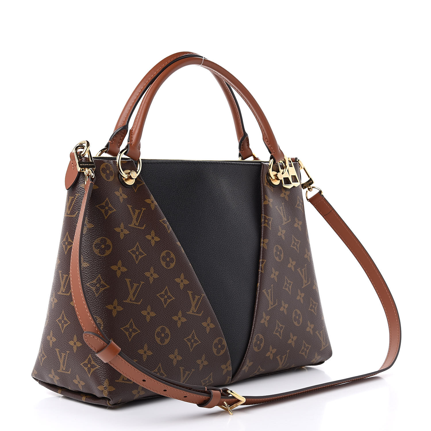 v tote mm used LOUIS VUITTON Monogram V Tote MM Black 498359