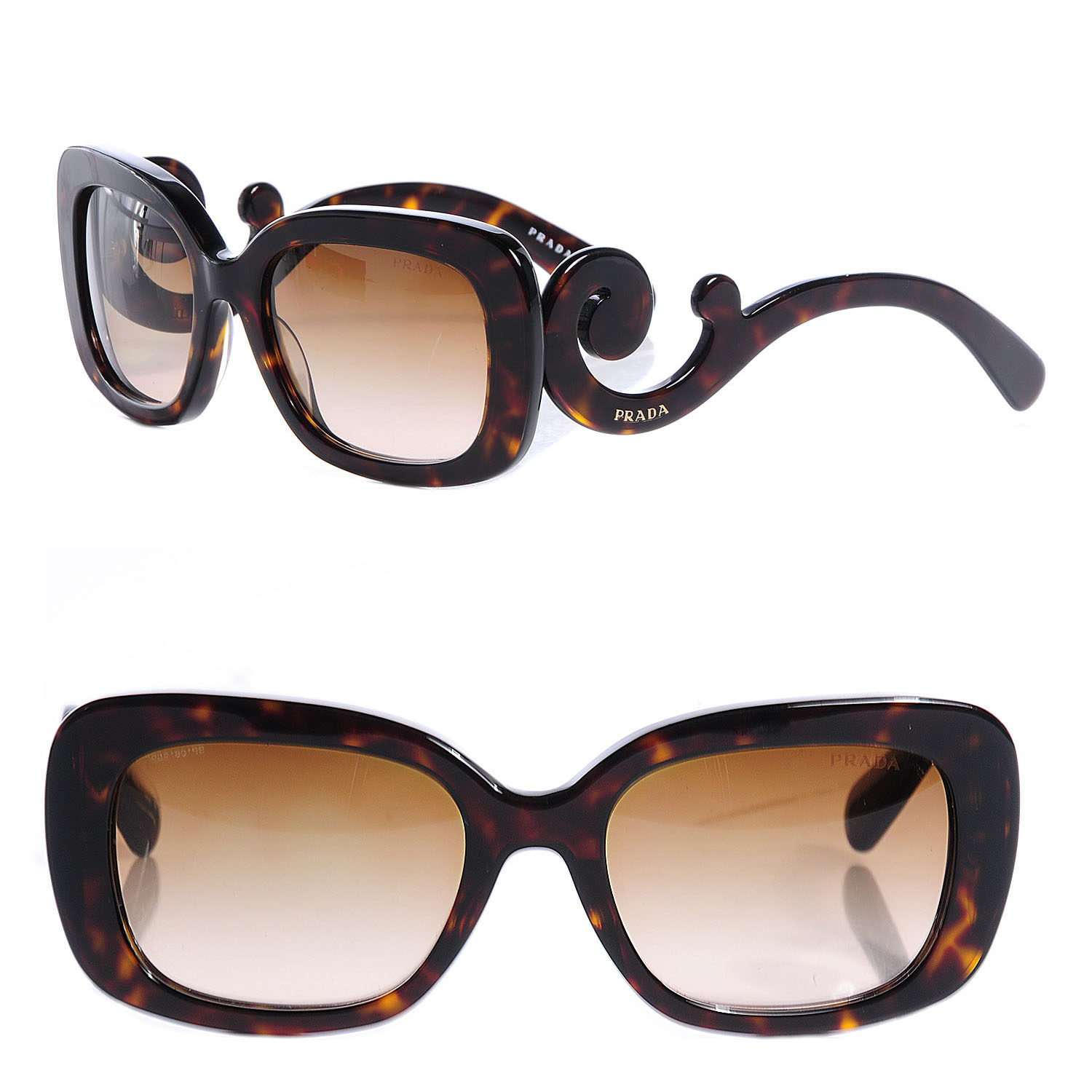 PRADA Baroque Tortoise Shell Sunglasses 