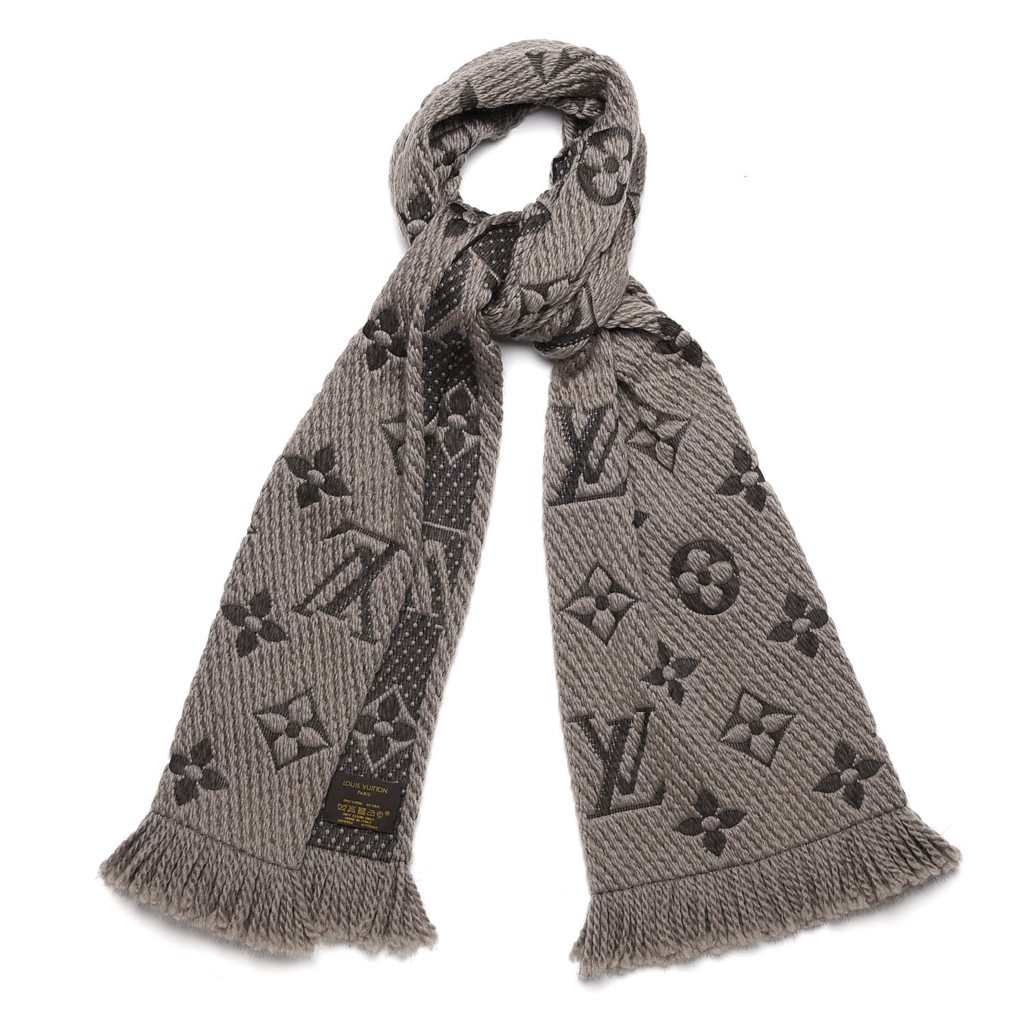 LOUIS VUITTON Wool Silk Logomania Scarf Verone 267745