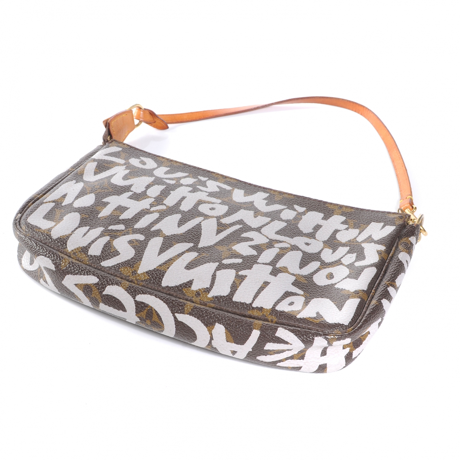 LOUIS VUITTON Graffiti Pochette Accessories Bag Silver 50013