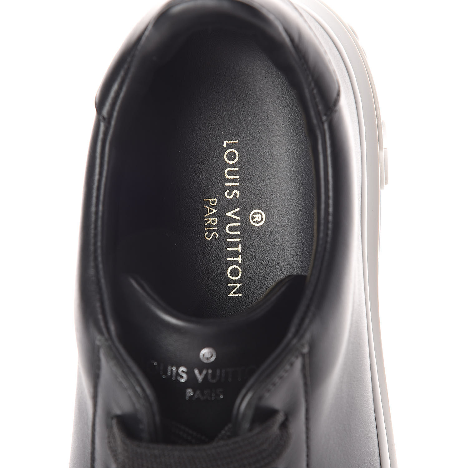 LOUIS VUITTON Calfskin Womens Time Out Sneakers 37 Black 511057