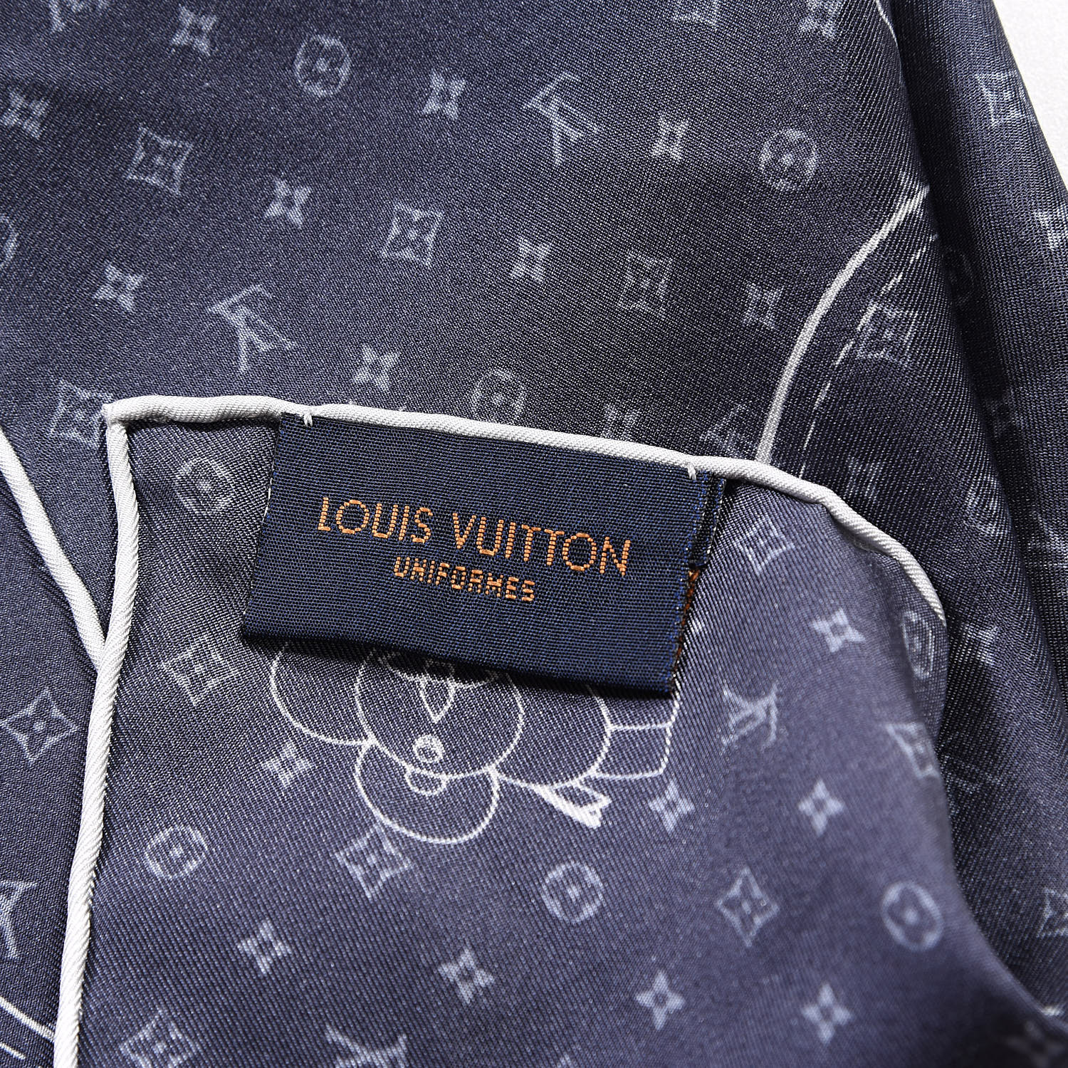 LOUIS VUITTON Silk Monogram Vivienne Pocket Square 511103