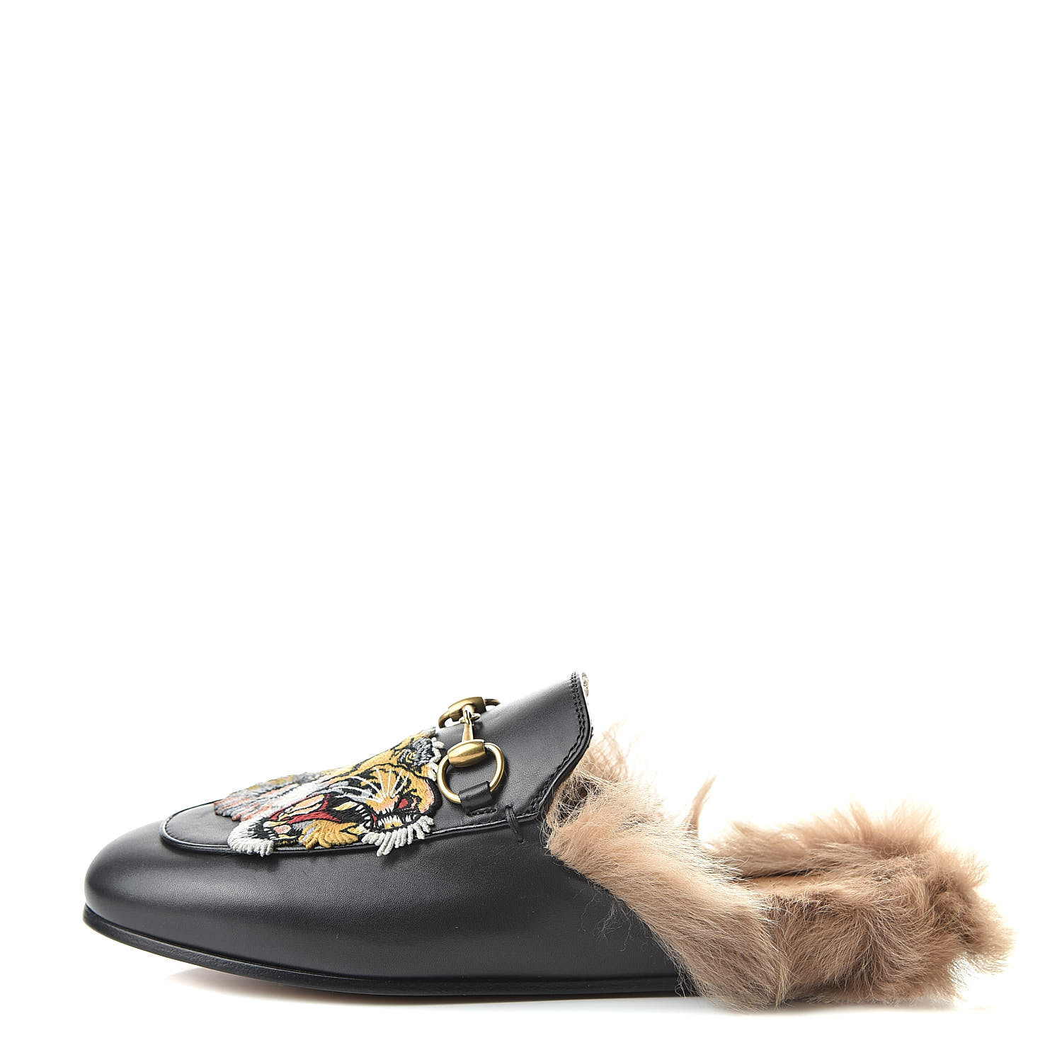 gucci flats fur