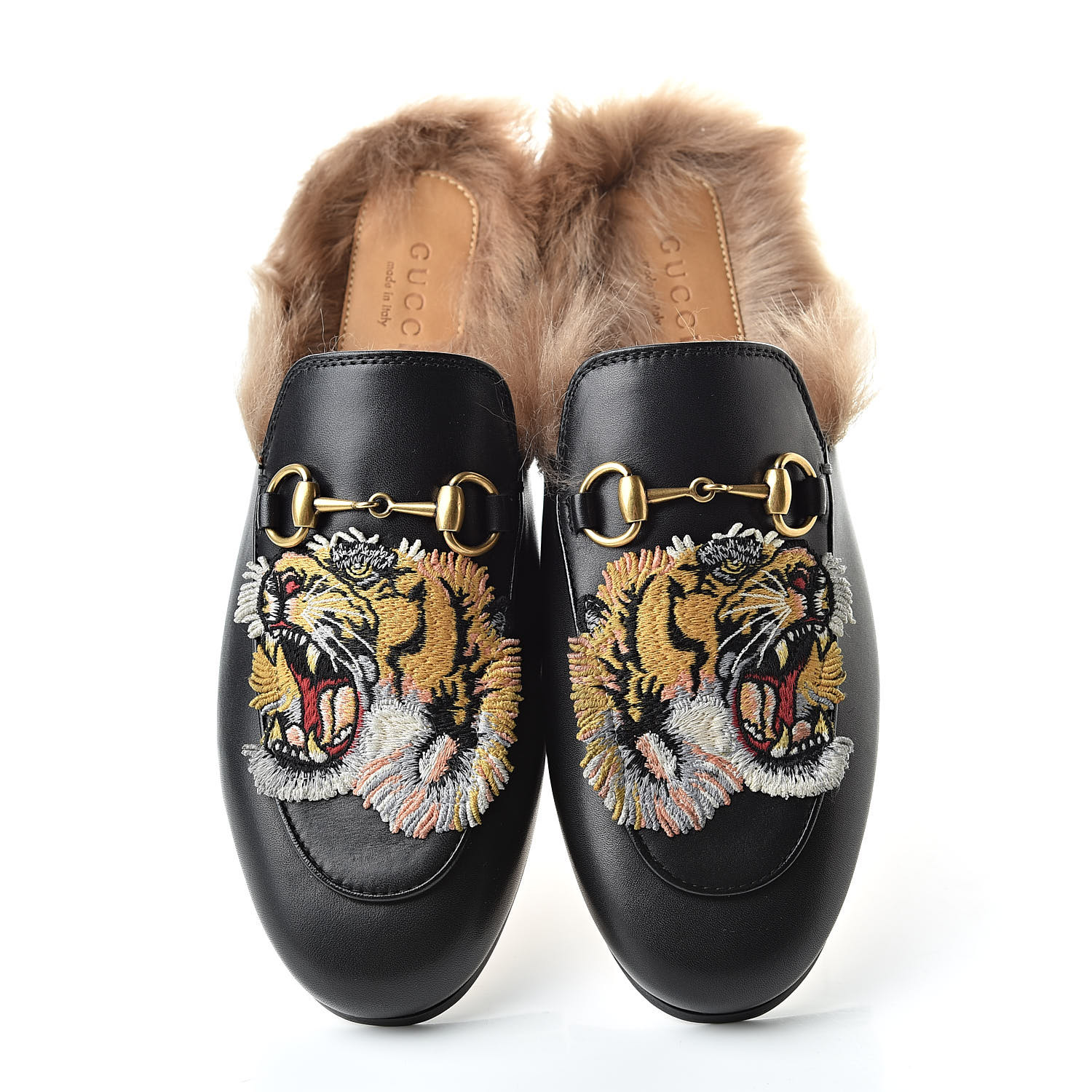 gucci fur loafers tiger