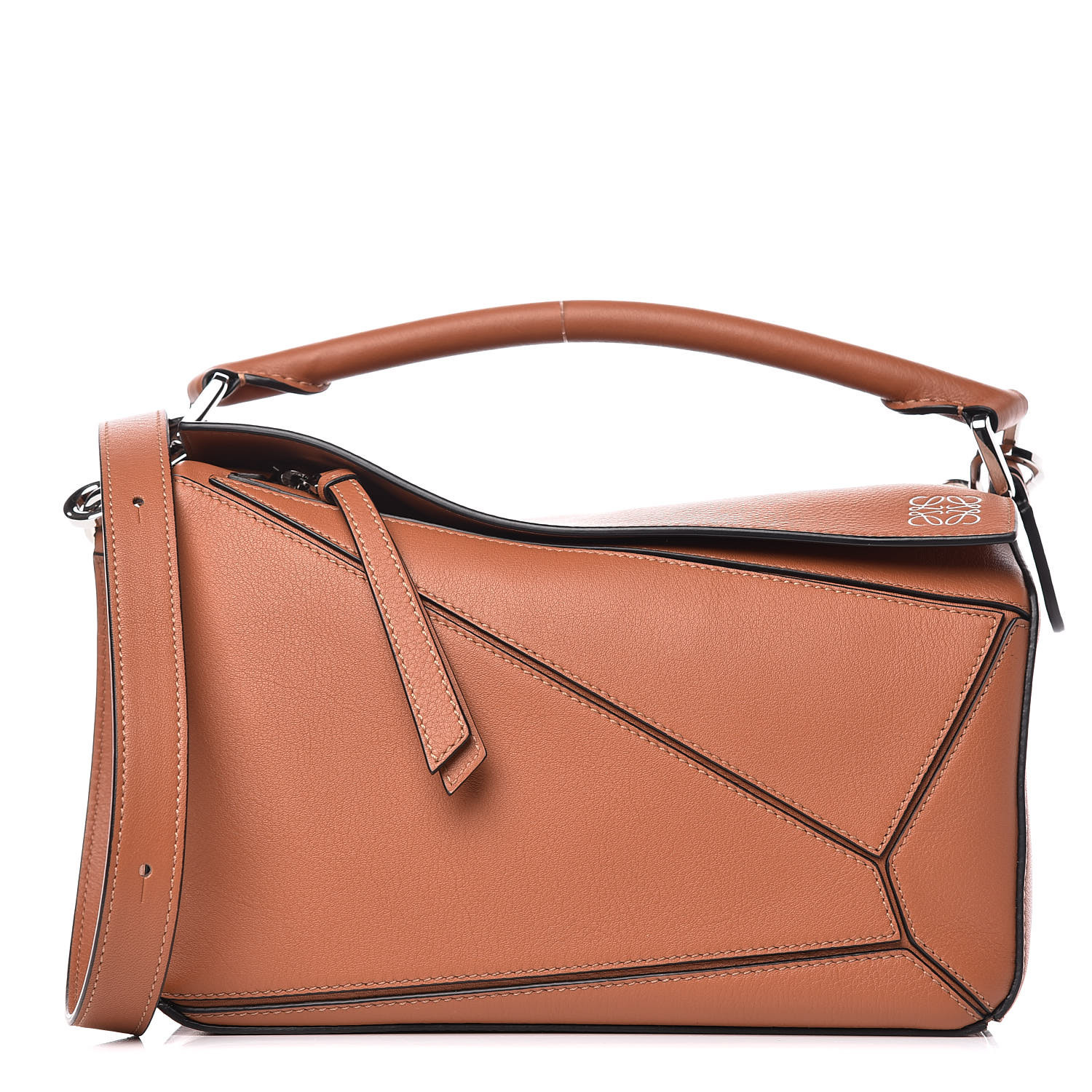 LOEWE Calfskin Small Puzzle Bag Tan 405031 | FASHIONPHILE