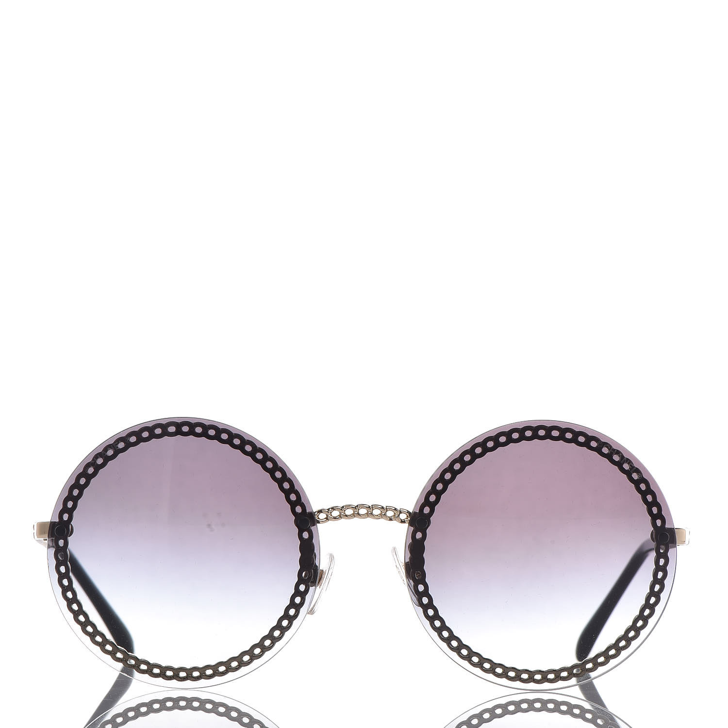 CHANEL Round Chain Sunglasses 4245 Gold 405565 | FASHIONPHILE