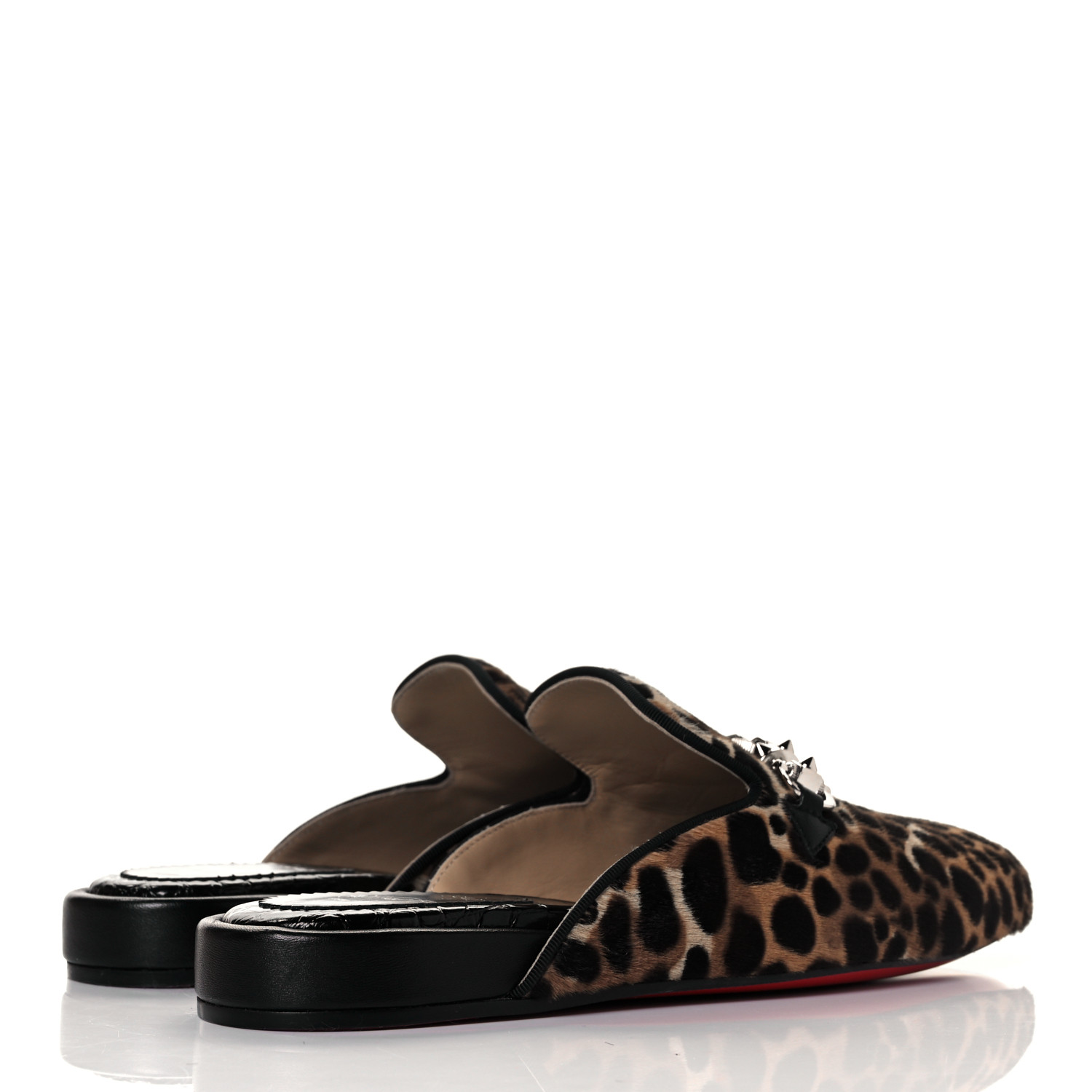 CHRISTIAN LOUBOUTIN Pony Hair Coolito Swing Donna Flat 38 Brown 