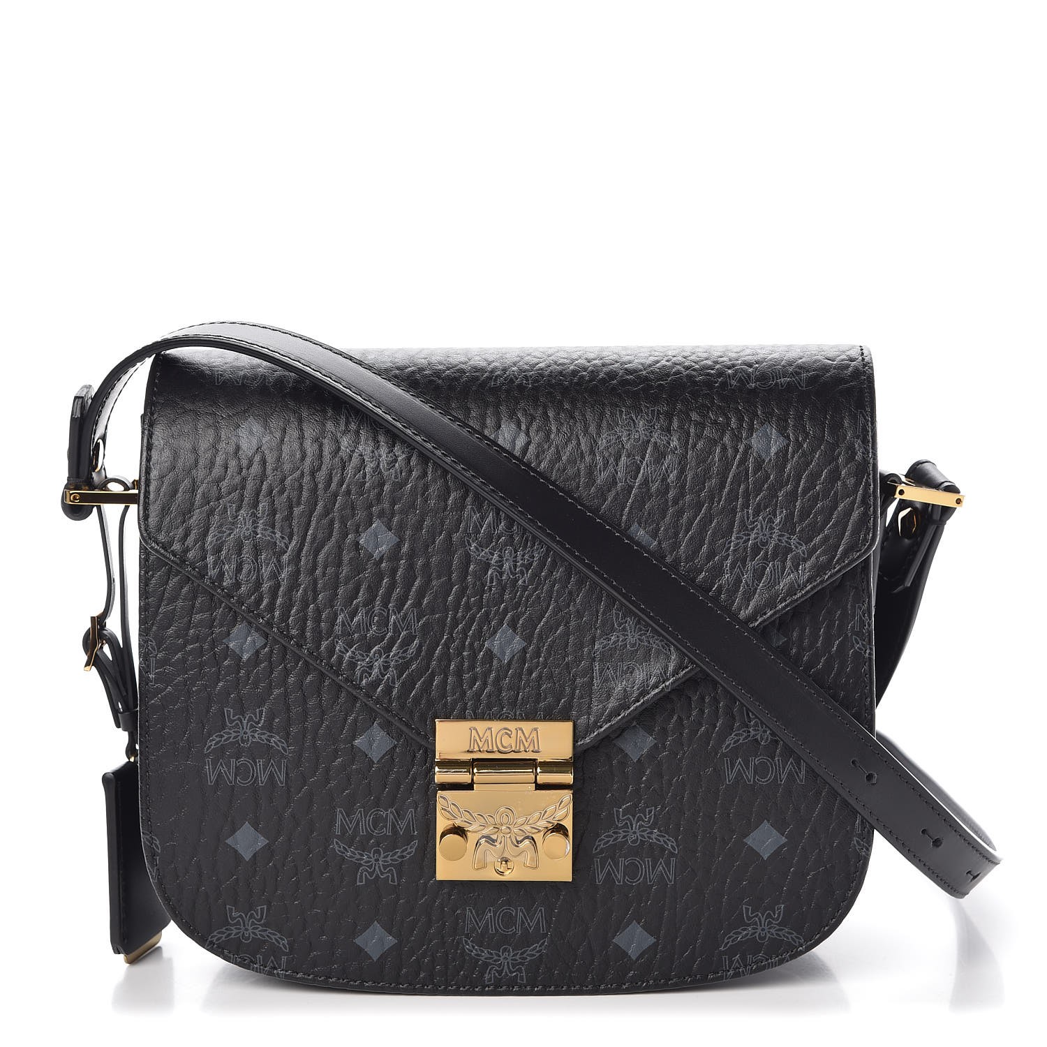 MCM Visetos Small Patricia Crossbody Bag Black 316137