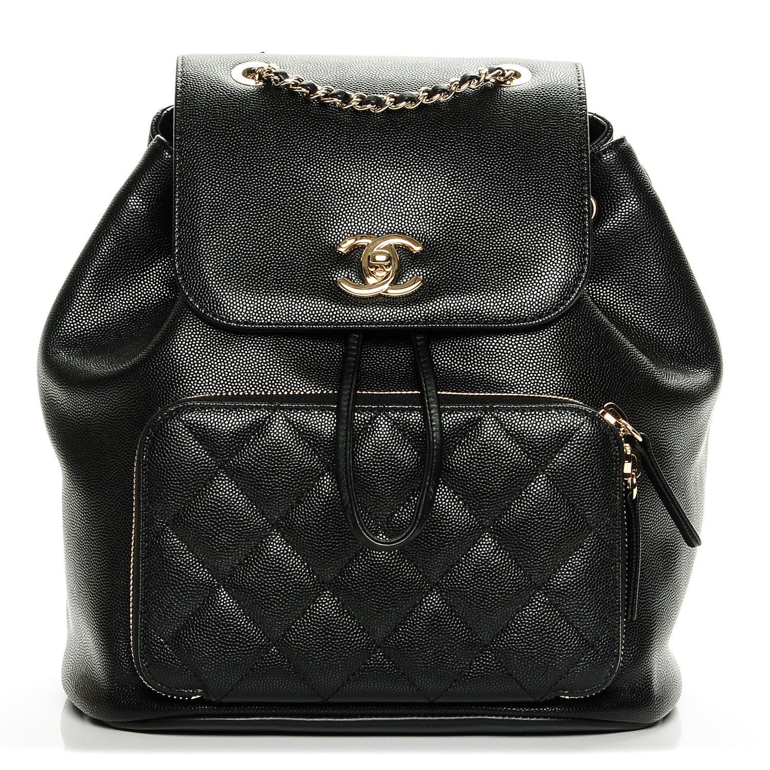 CHANEL Caviar Quilted Business Affinity Backpack Black 194988