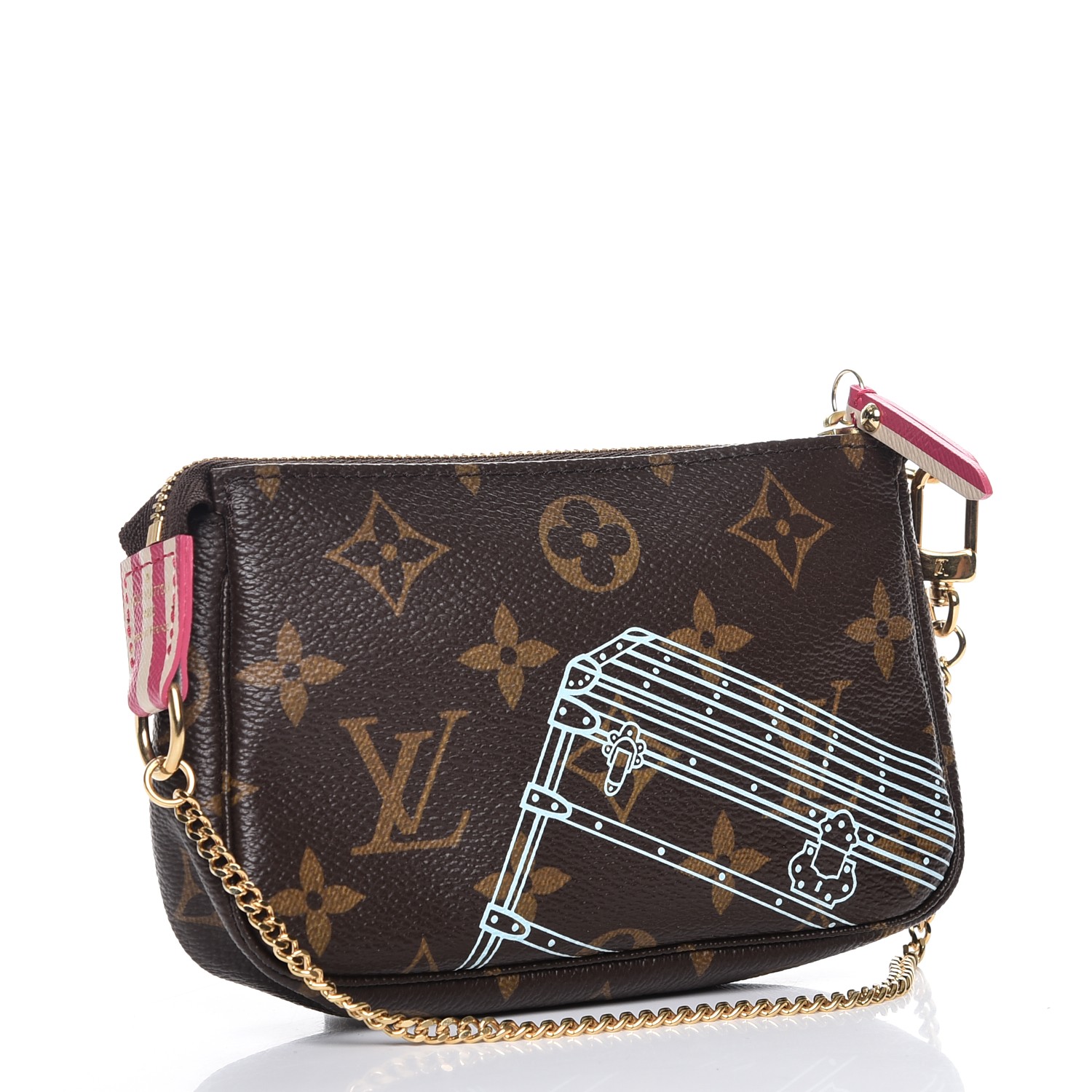 LOUIS VUITTON Monogram Christmas Animation Mini Pochette Accessories 225000