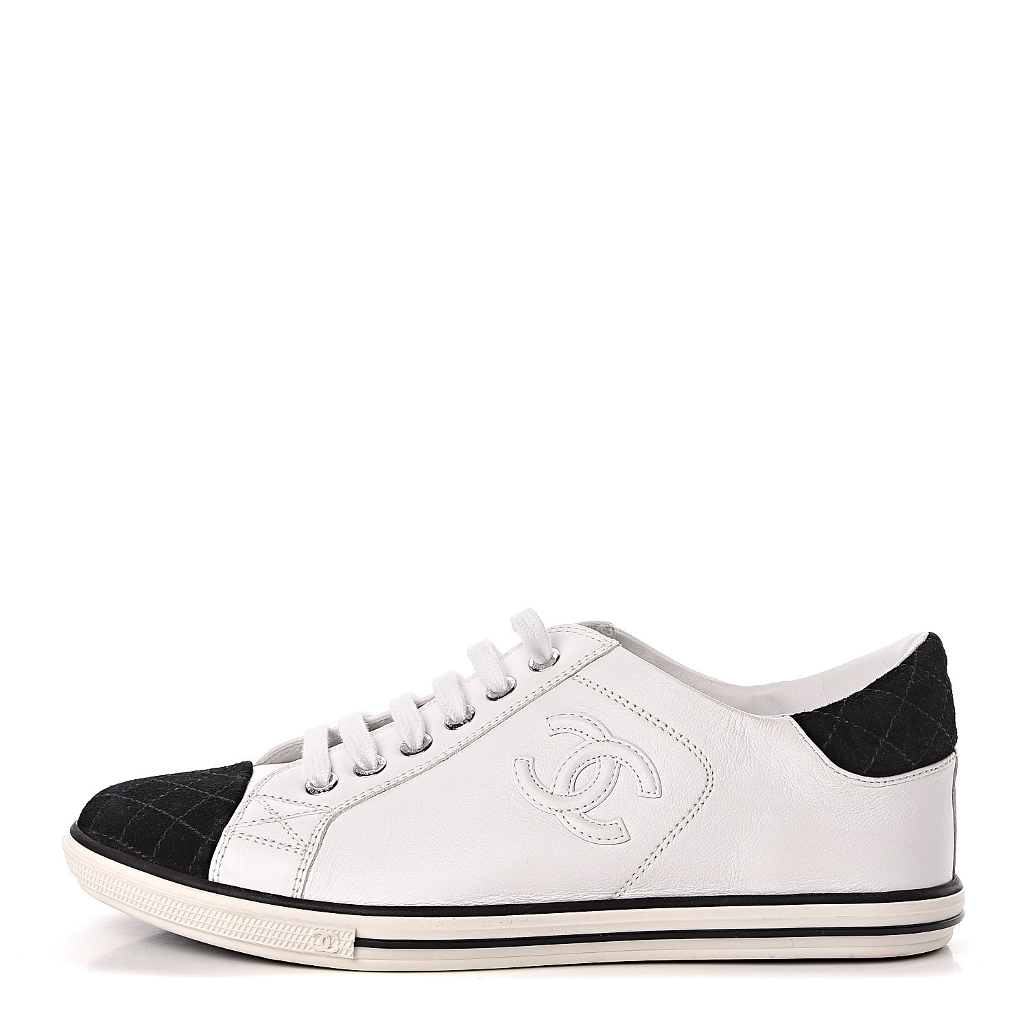 chanel calfskin womens logo sneakers