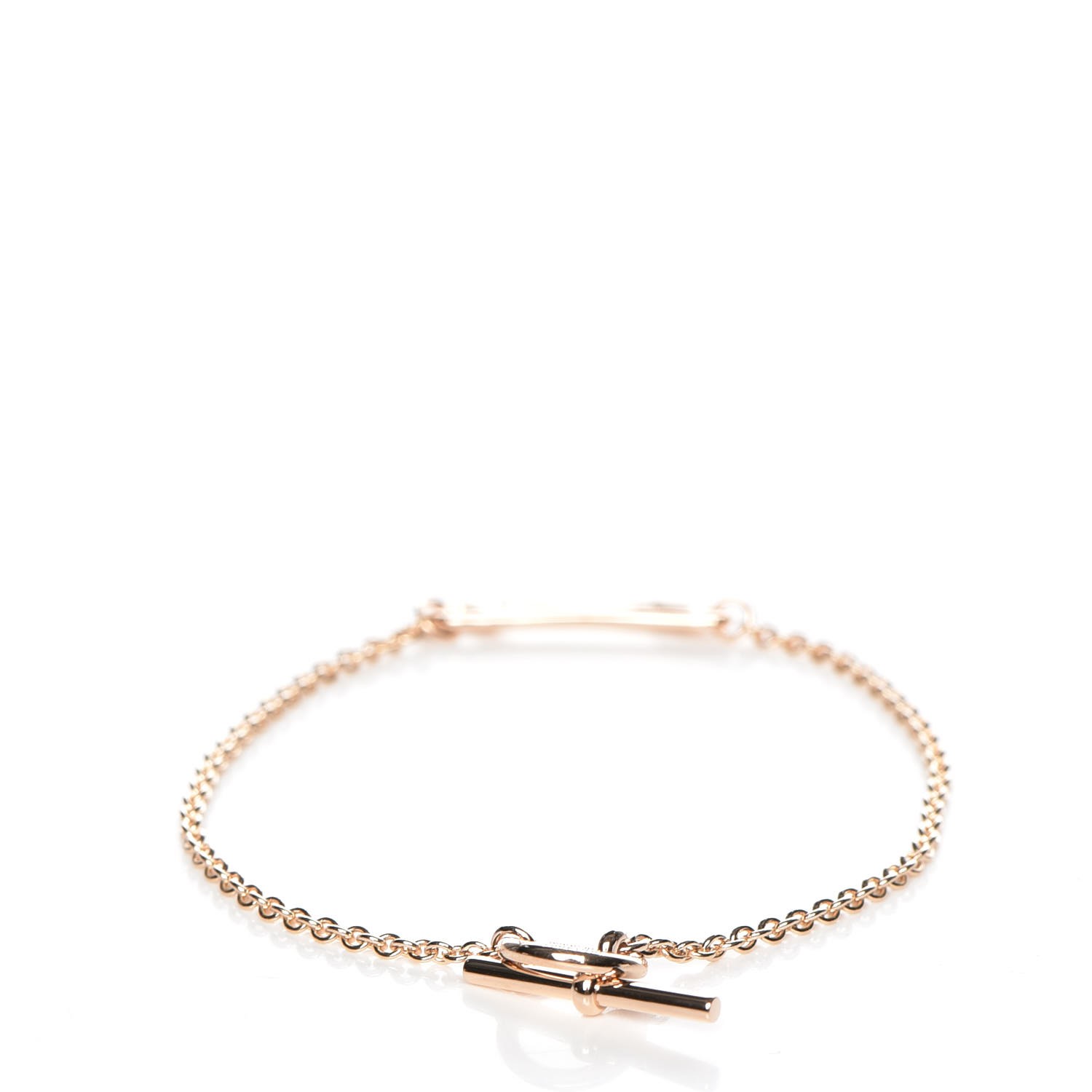 HERMES 18K Rose Gold Mini Chaine d'Ancre Punk Bracelet S 221501