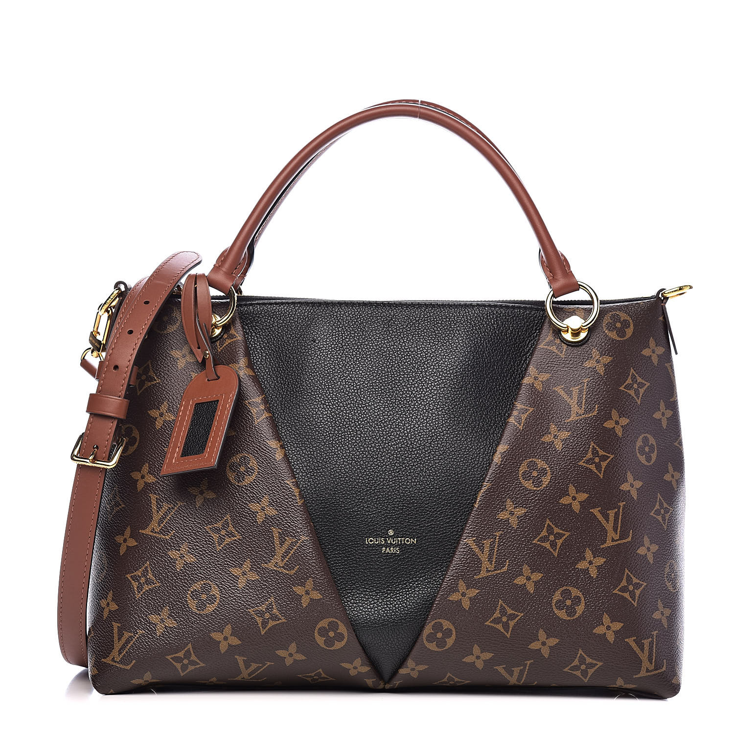 Louis Vuitton Brown Monogram Coated Canvas And Black Grained