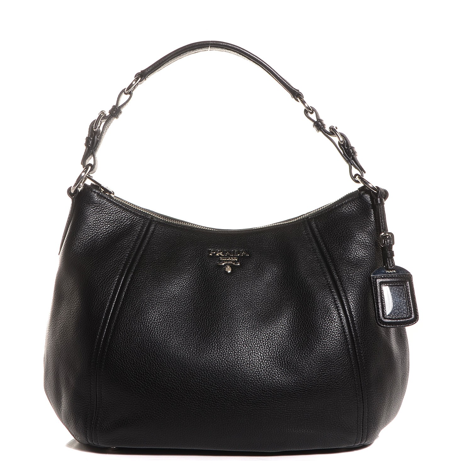 PRADA Vitello Phenix Hobo Nero Black 92888