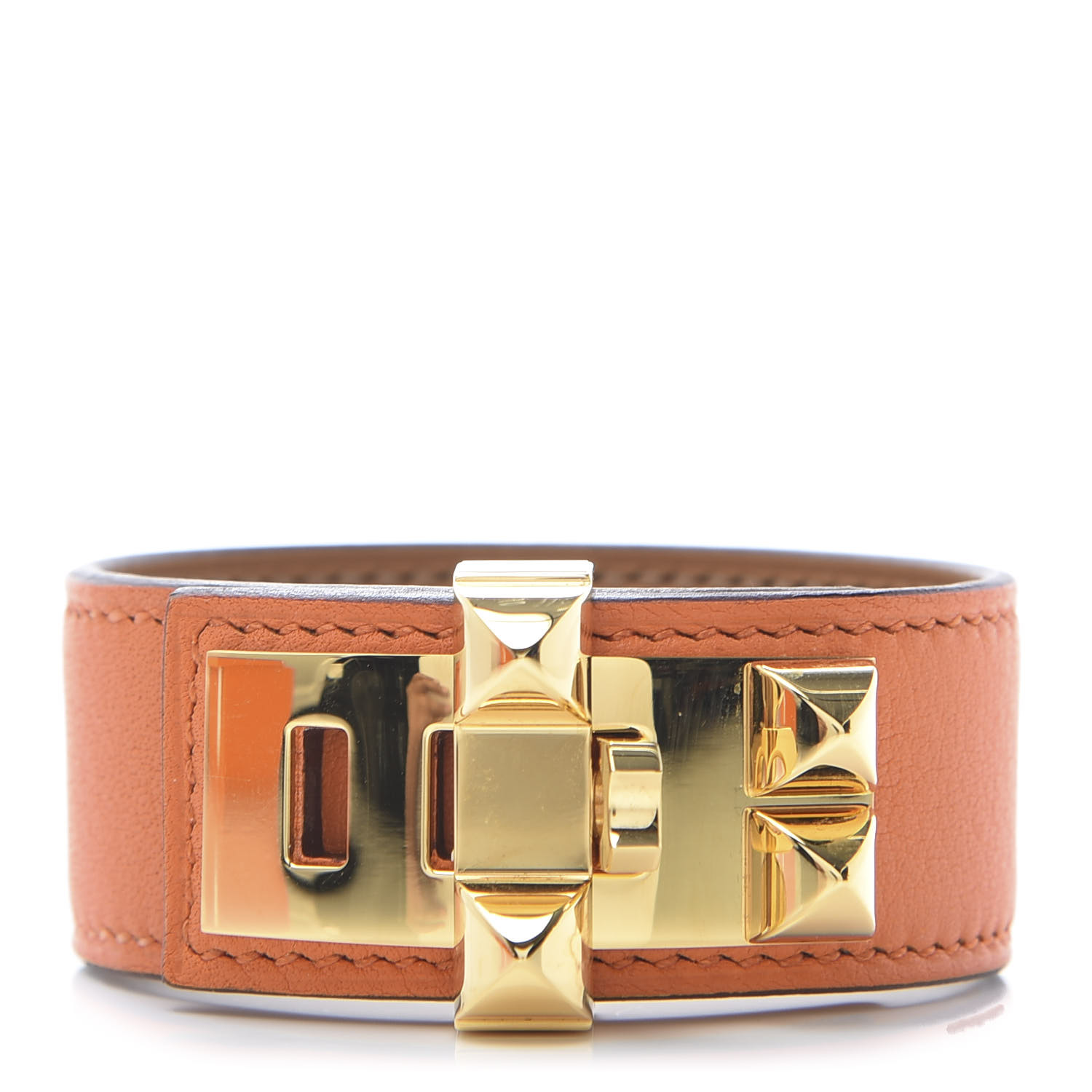 HERMES Swift Collier de Chien 24 Bracelet T3 Orange 601958 