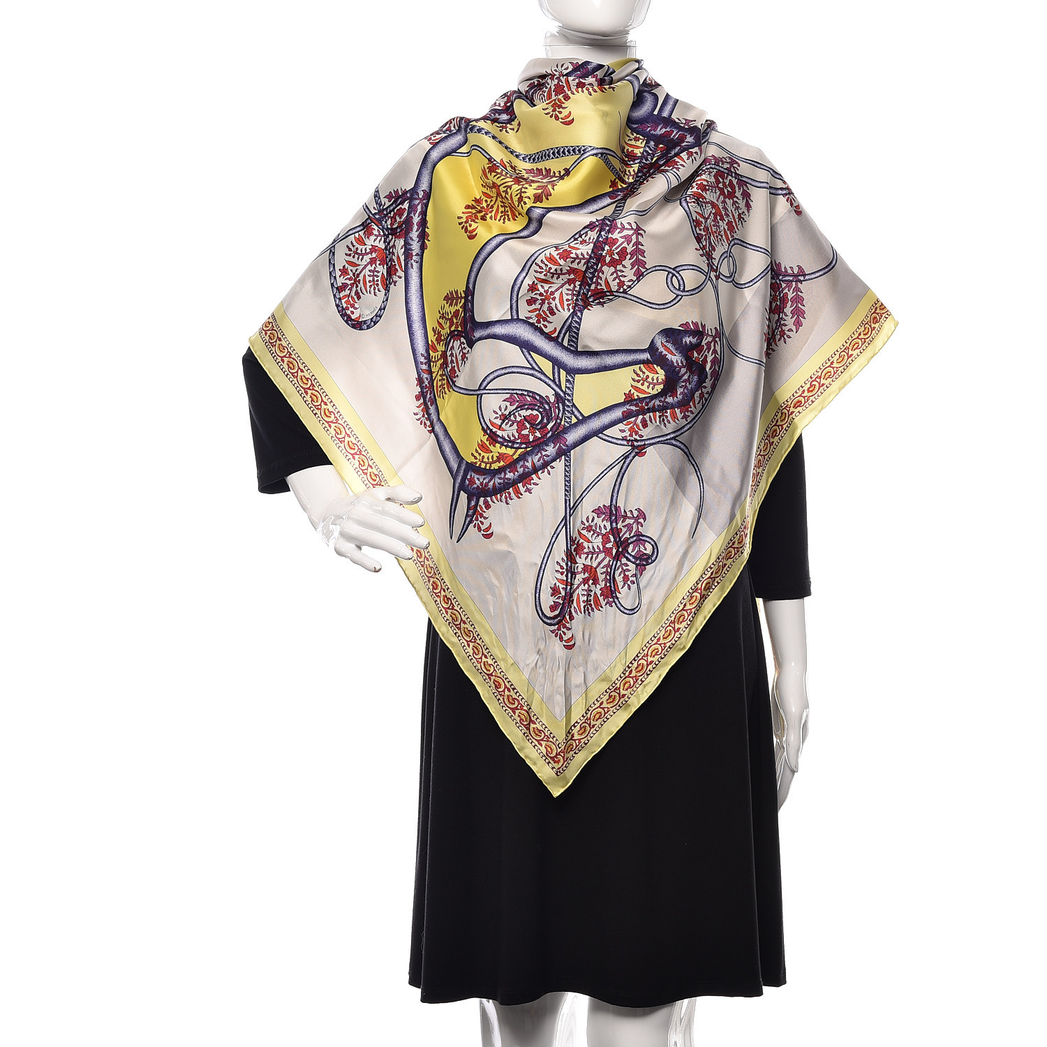 HERMES Silk Coup de Fouet Au Bloc Scarf 140 462301 | FASHIONPHILE