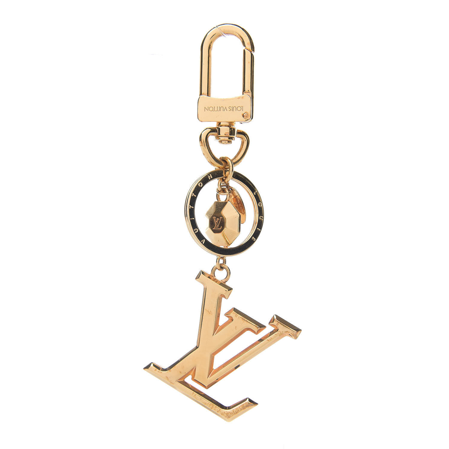 LOUIS VUITTON LV Facettes Bag Charm Key Holder Gold 563709