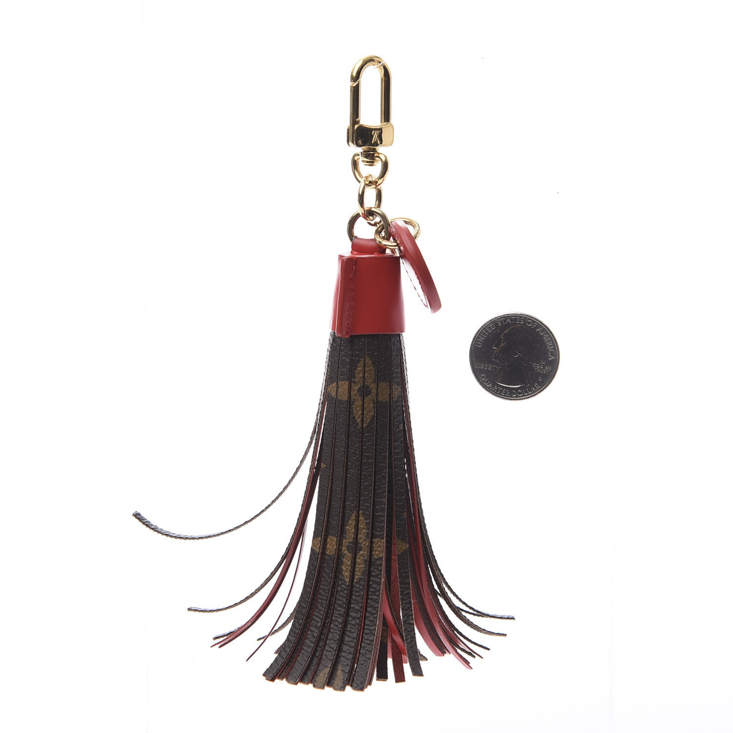 LOUIS VUITTON Monogram Tassel Bag Charm Red 562902