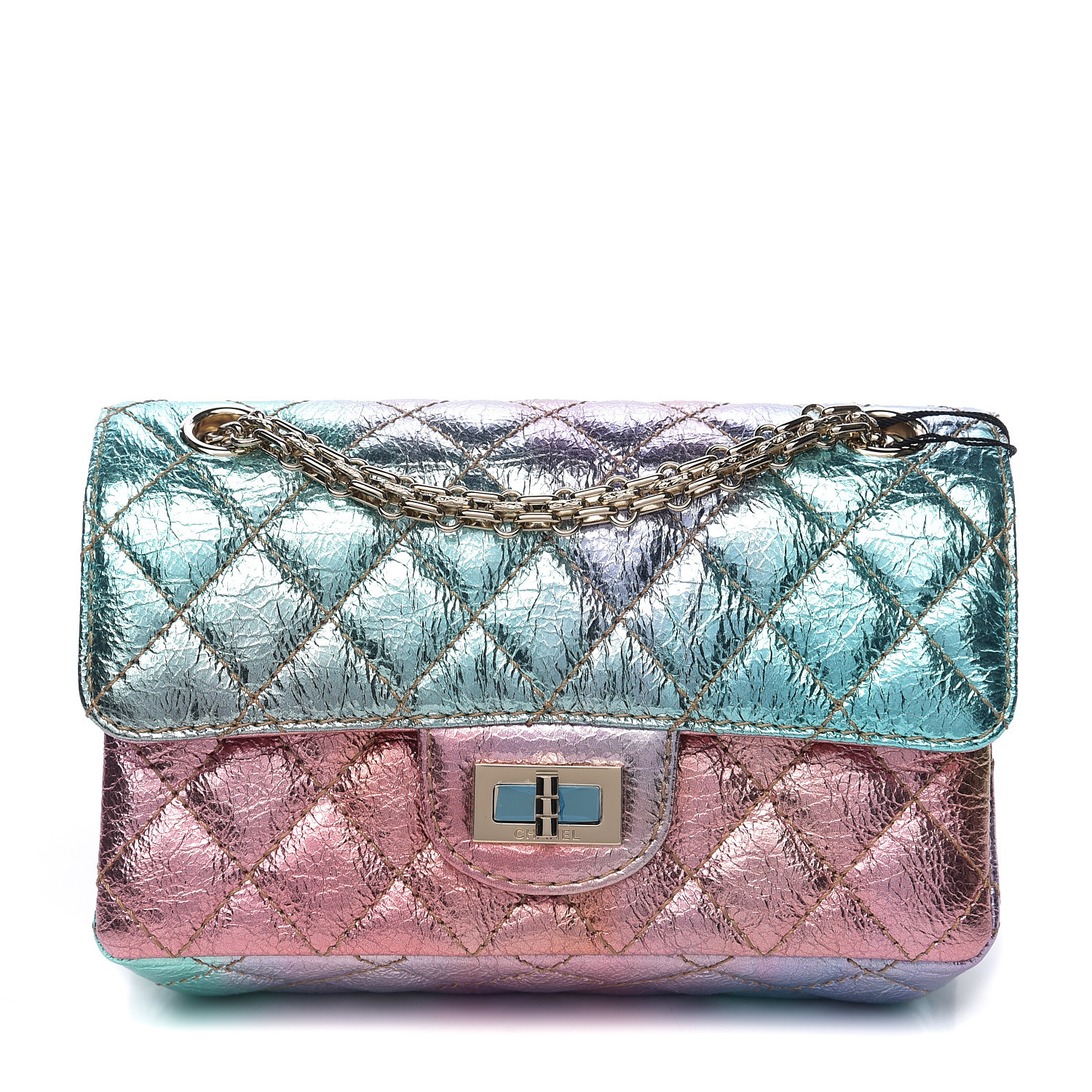 CHANEL Metallic Goatskin Quilted Mini 2.55 Reissue Flap Multicolor 563045