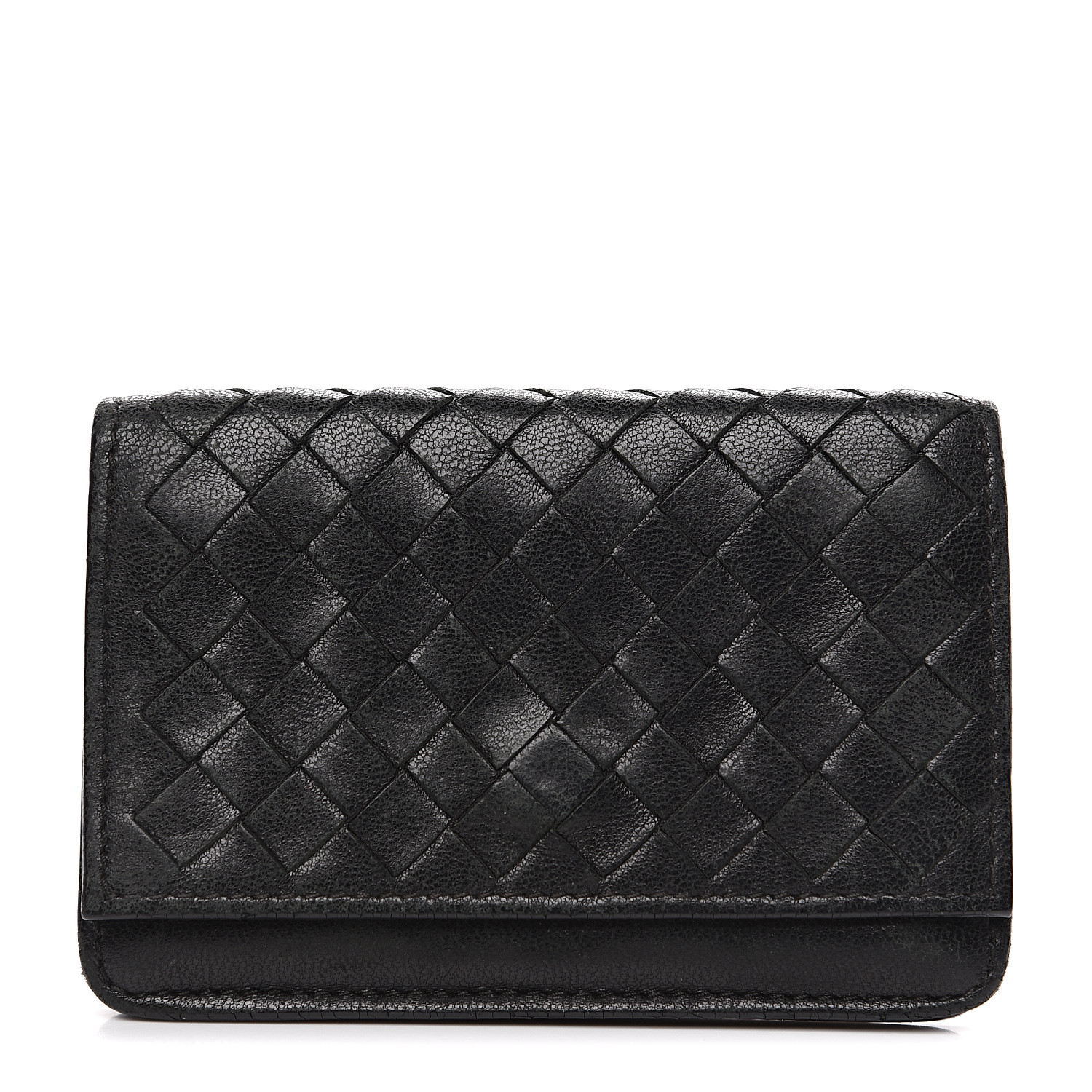 BOTTEGA VENETA Nappa Intrecciato Card Holder Black 561443