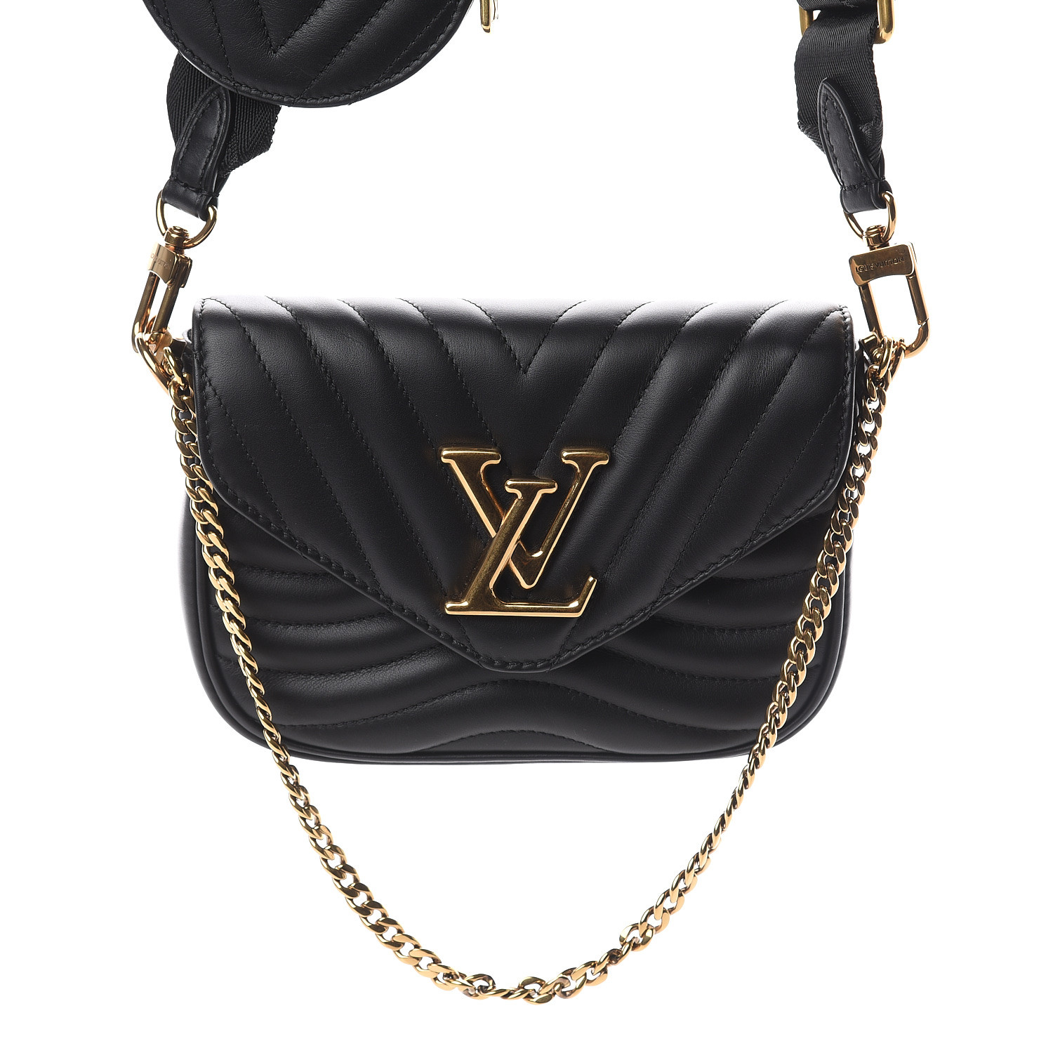 LOUIS VUITTON Calfskin New Wave Multi Pochette Black 560664