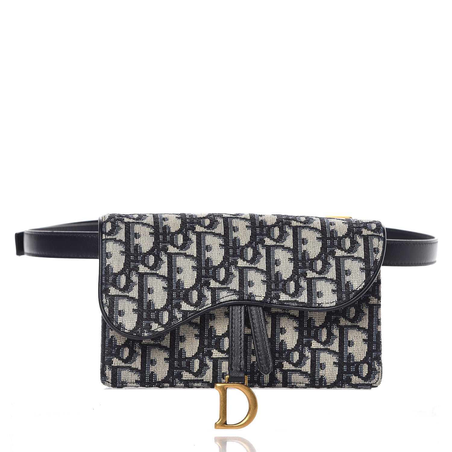 CHRISTIAN DIOR Oblique Saddle Belt Bag Blue 332446