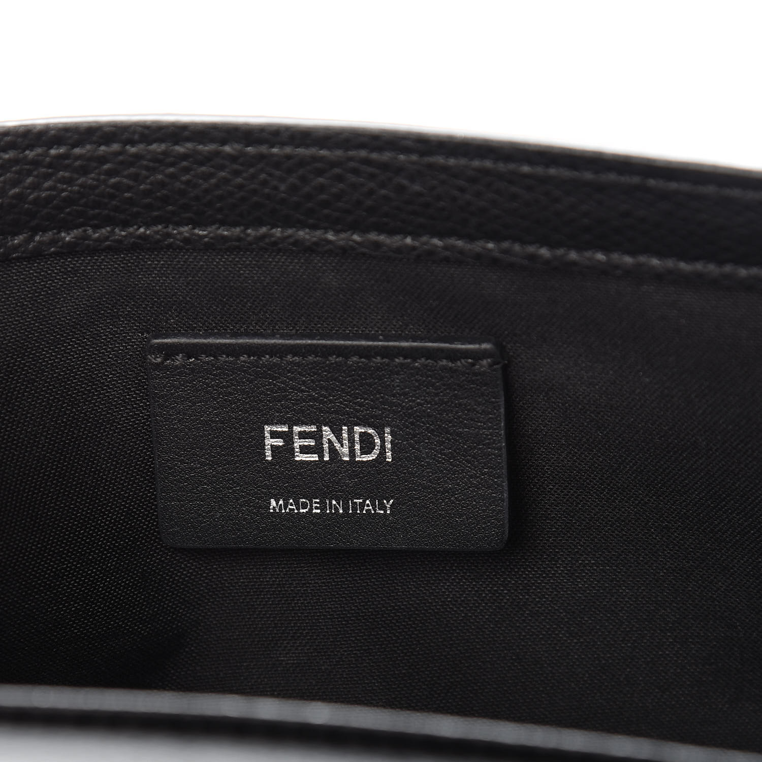 FENDI Grained Calfskin Wallet on Chain Black 470988
