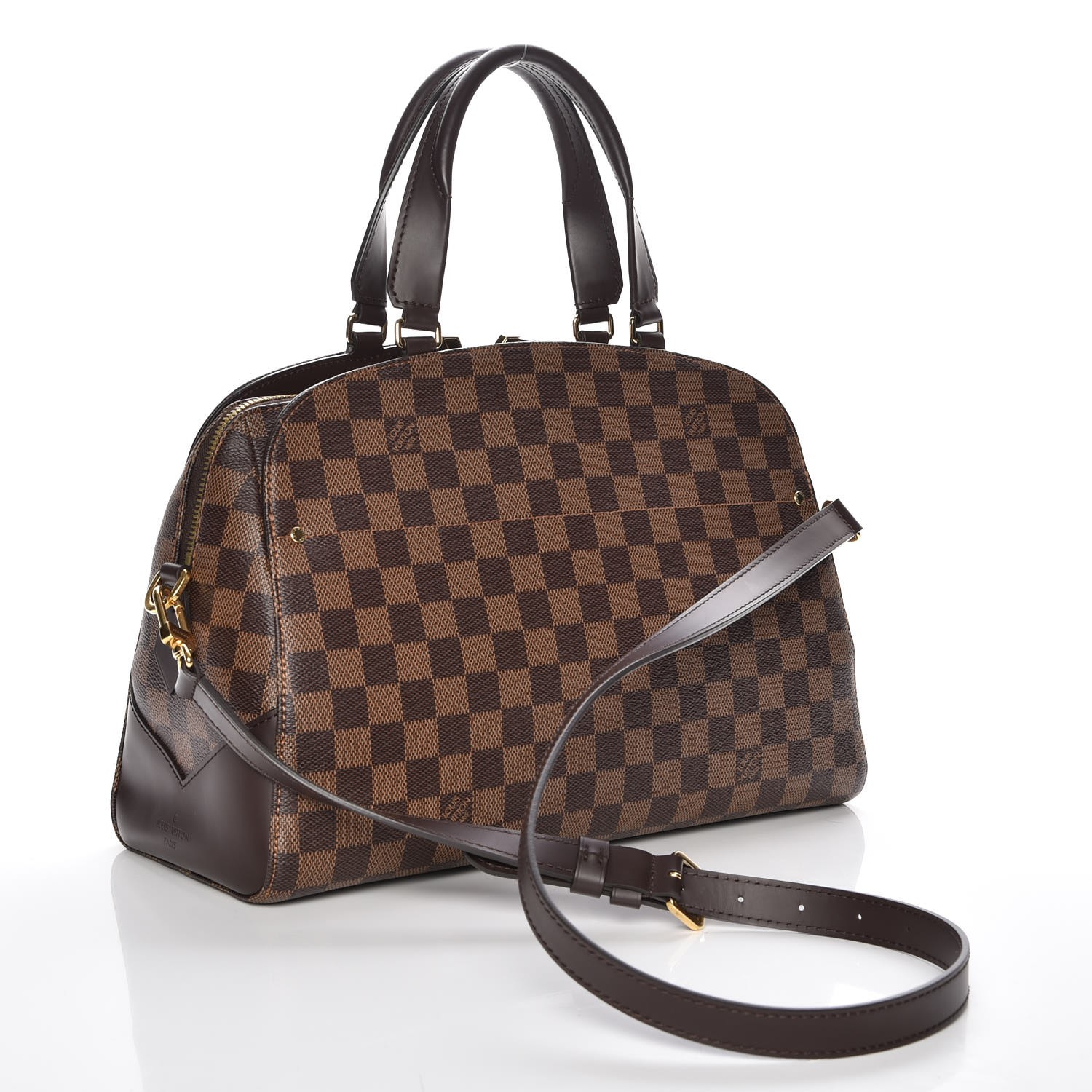 louis vuitton kensington damier ebene 'lv' tote bag LOUIS VUITTON Damier Ebene Kensington Bowling Bag 228972