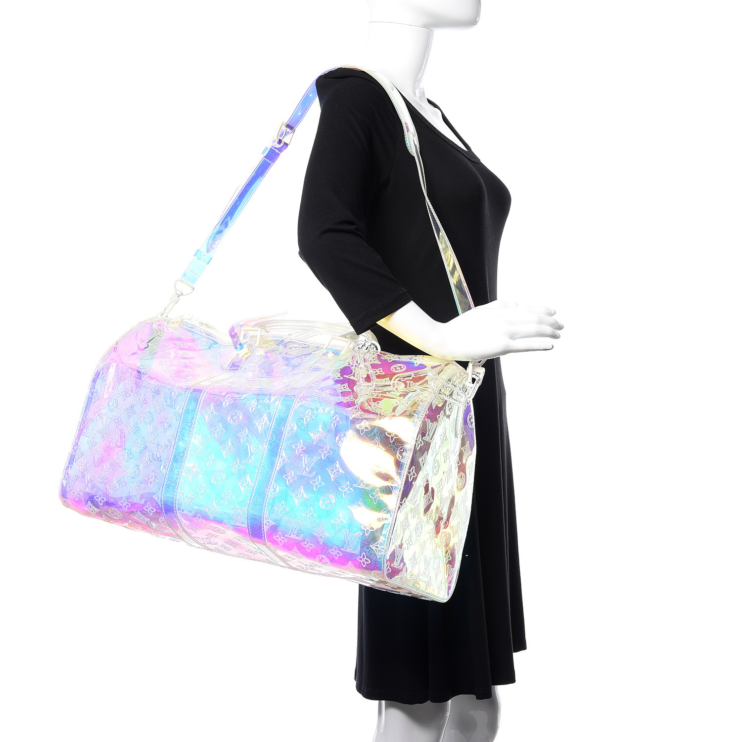 lv holographic duffle bag