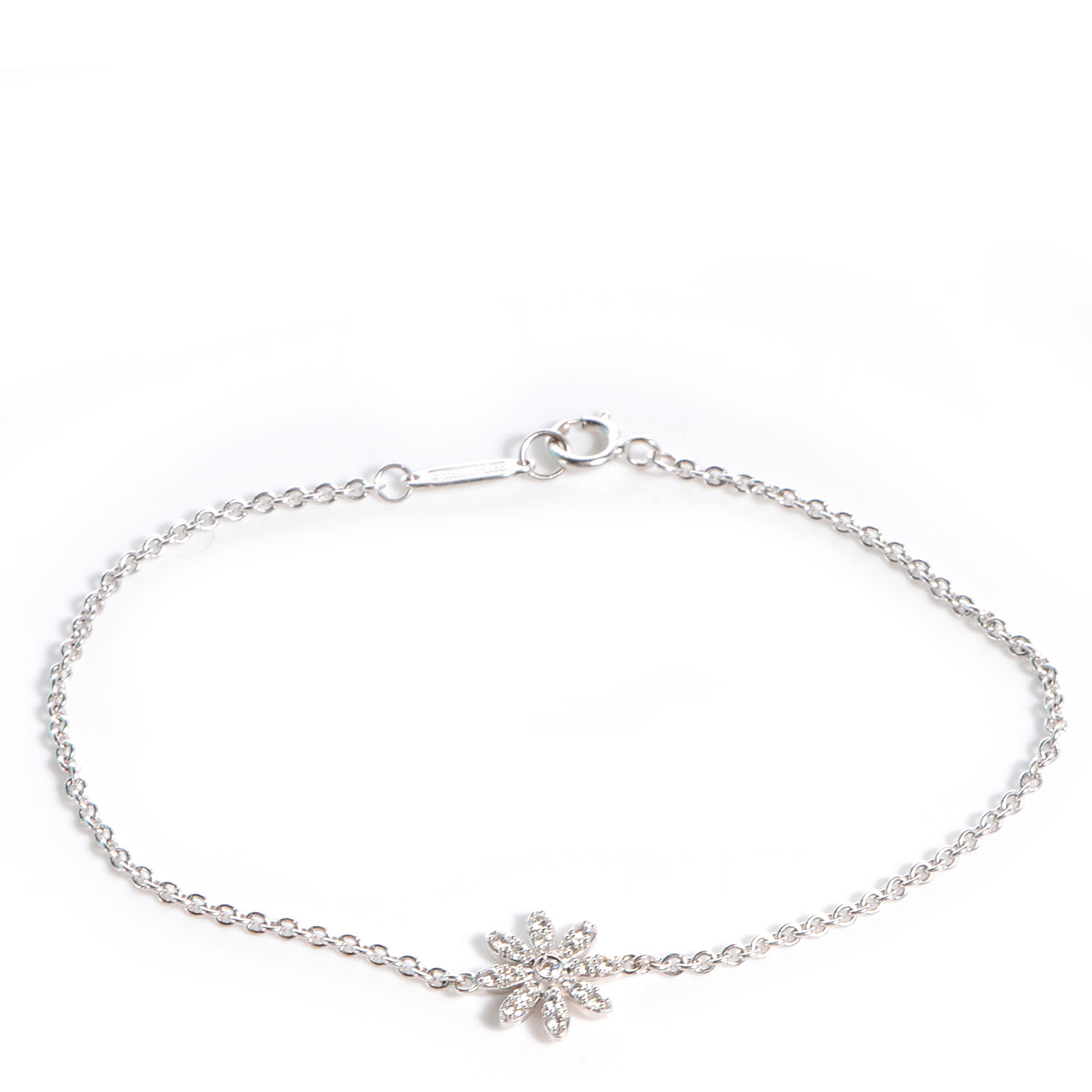 TIFFANY Diamond 18K White Gold Enchant Garden Flower Bracelet 67902