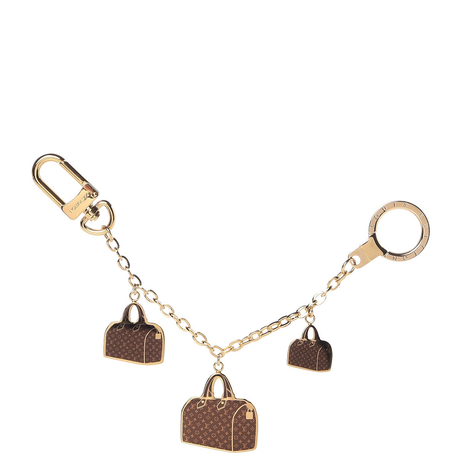 LOUIS VUITTON Monogram Iconic Speedy Bag Charm Chain Gold 288981